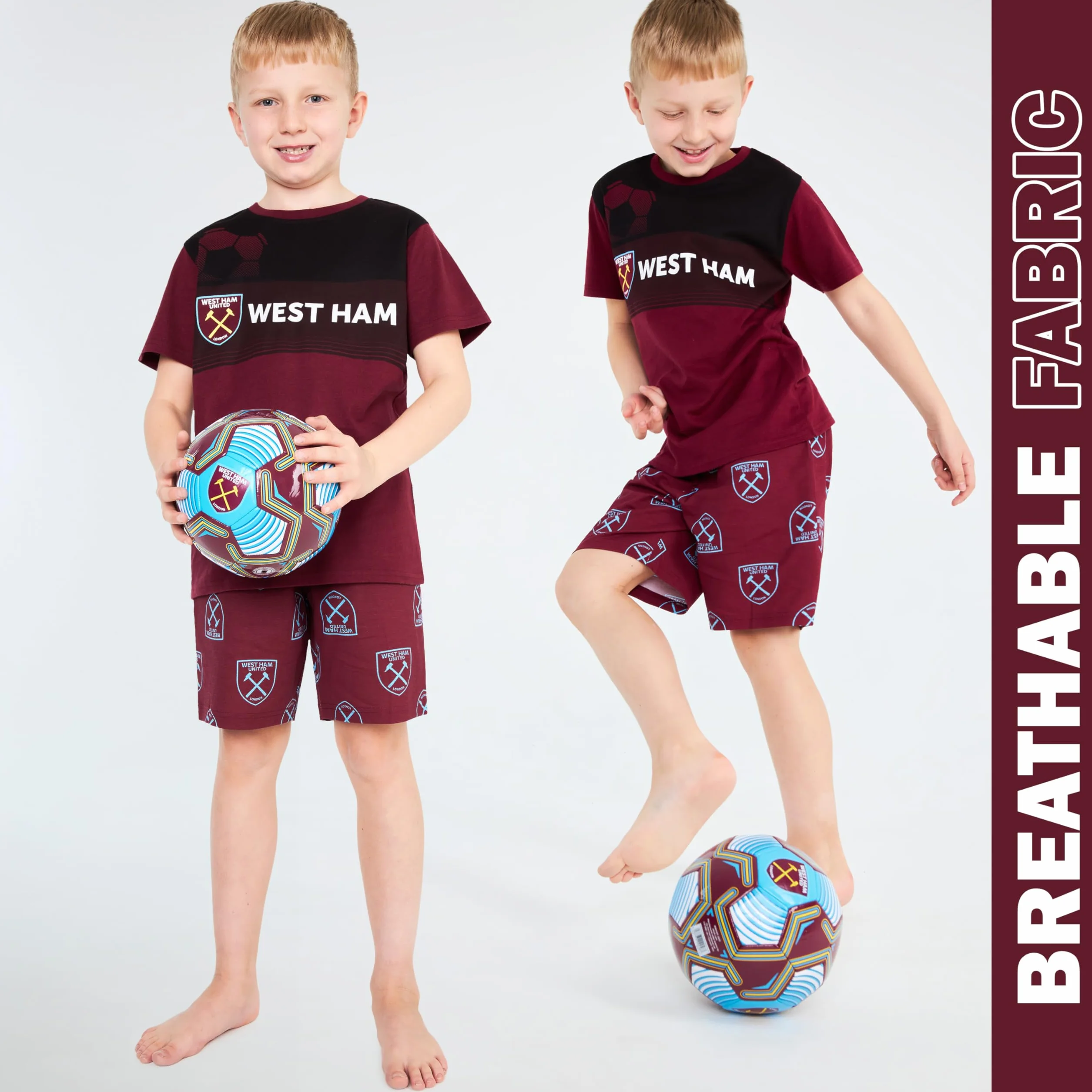Get Trend: Chłopięce Zestaw 2-częściowy z T-shirtem i Szortami Oddychające, Rozmiar L, Kolor Czerwony, Dla Chłopców, Sport, Piłka Nożna