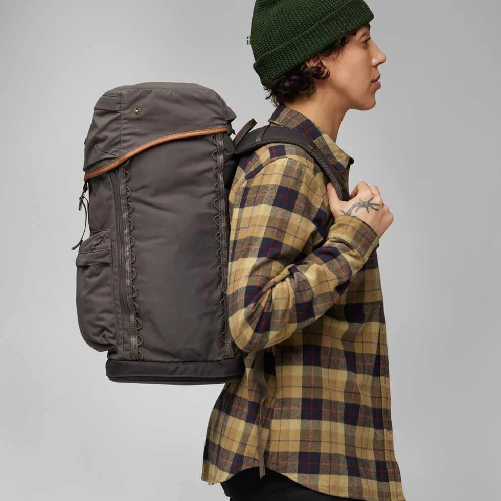 Fjällräven Värmland Heavy Flannel Shirt W - Koszula Flanelowa na Polowanie, 100% Bawełna, L, Ciemny Piasek - Ciemny Granatowy, L