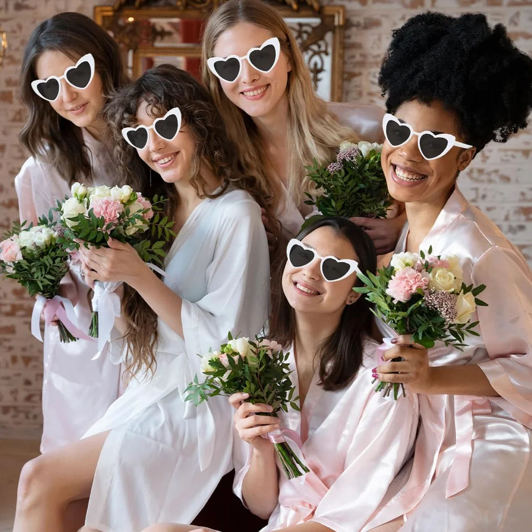 Augesak Okulary przeciwsłoneczne w stylu retro, 10 sztuk, okulary przeciwsłoneczne w kształcie serca, na imprezę, Halloween, Boże Narodzenie, wesele