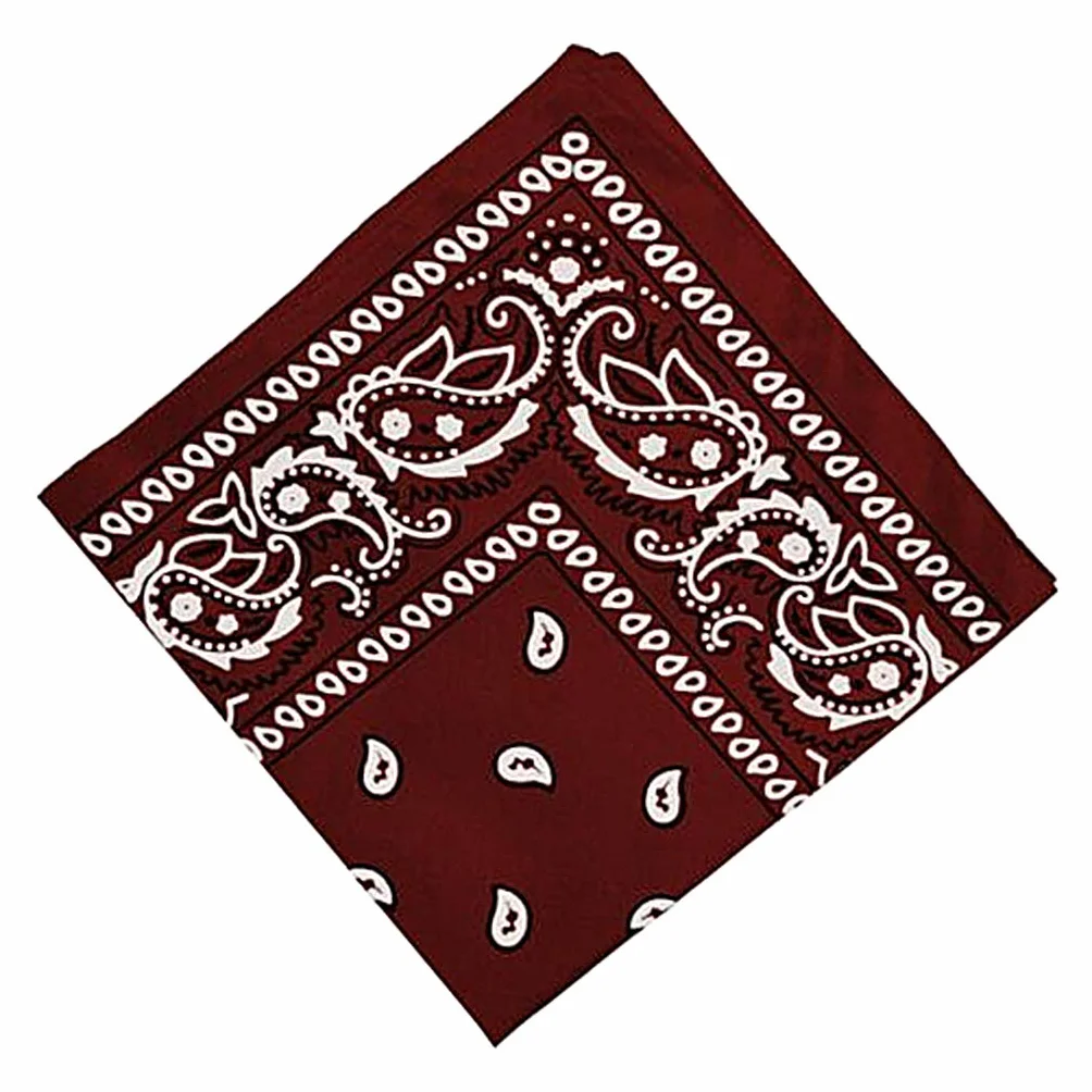 Unisex Bawełniana bandana Paisley Kowbojska głowa szalik chusta na głowę czerwona