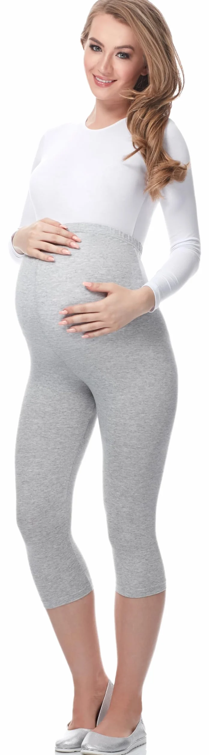 Be Mammy 3/4 Legginsy Ciążowe z Wiskozy BE-03
