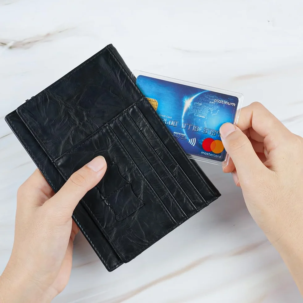 Vicloon Etui ochronne na karty, przezroczyste etui na identyfikatory, miękkie etui na dowód osobisty, standardowe etui na karty ubezpieczenia społecznego, prawo jazdy, 50 szt.