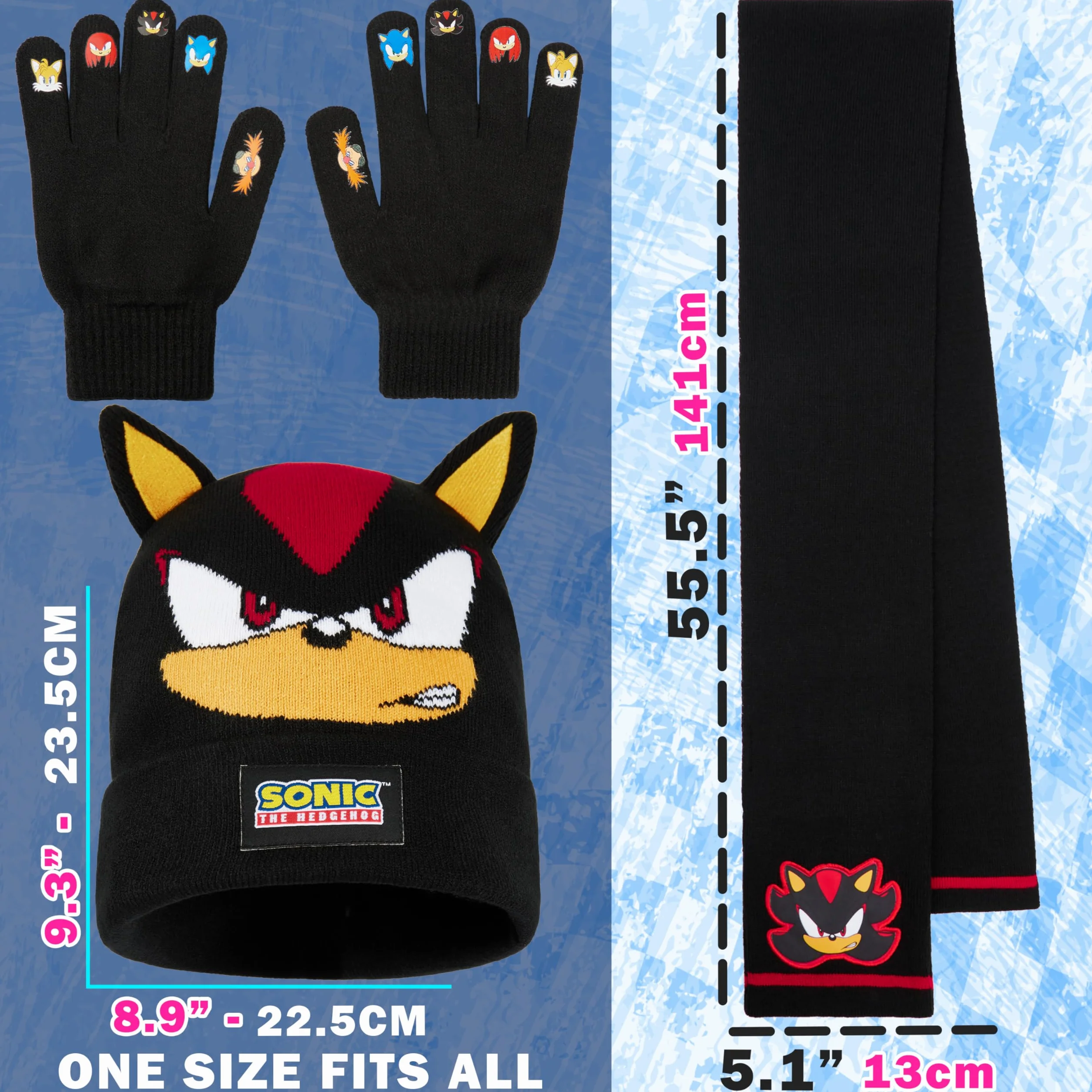 SONIC THE HEDGEHOG Zestaw zimowy Sonic