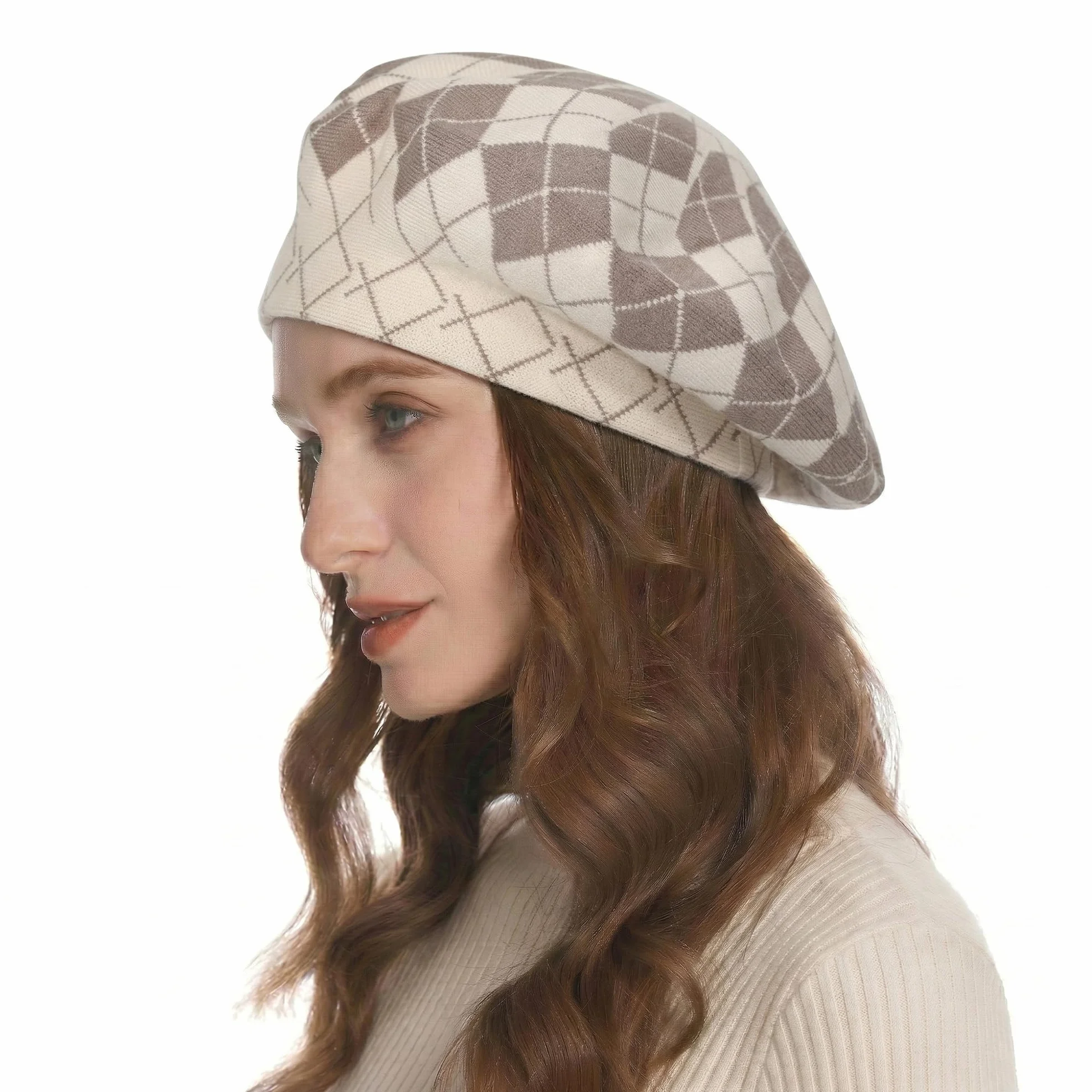 ZLYC Damska zimowa beret francuski beret podwójna warstwa Warm Beret