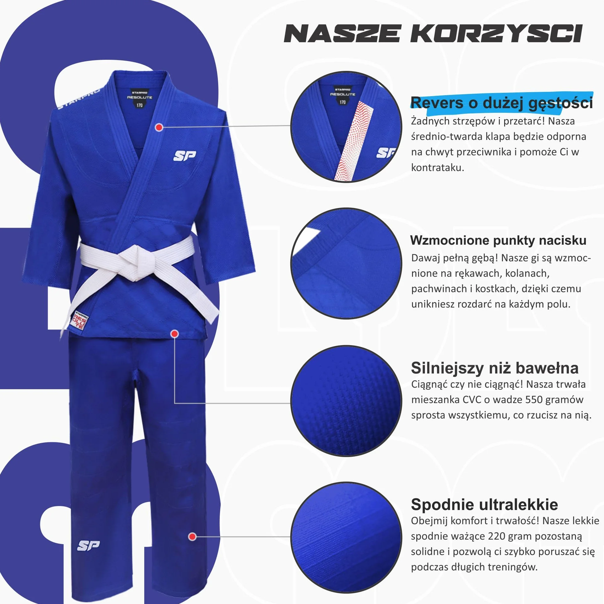 Starpro | Wytrzymałe gi do judo z pojedynczym splotem | Wiele rozmiarów | 350 gramów | Odzież do judo, Judo Gi dla dorosłych, strój do judo do treningu judo, mundur do judo