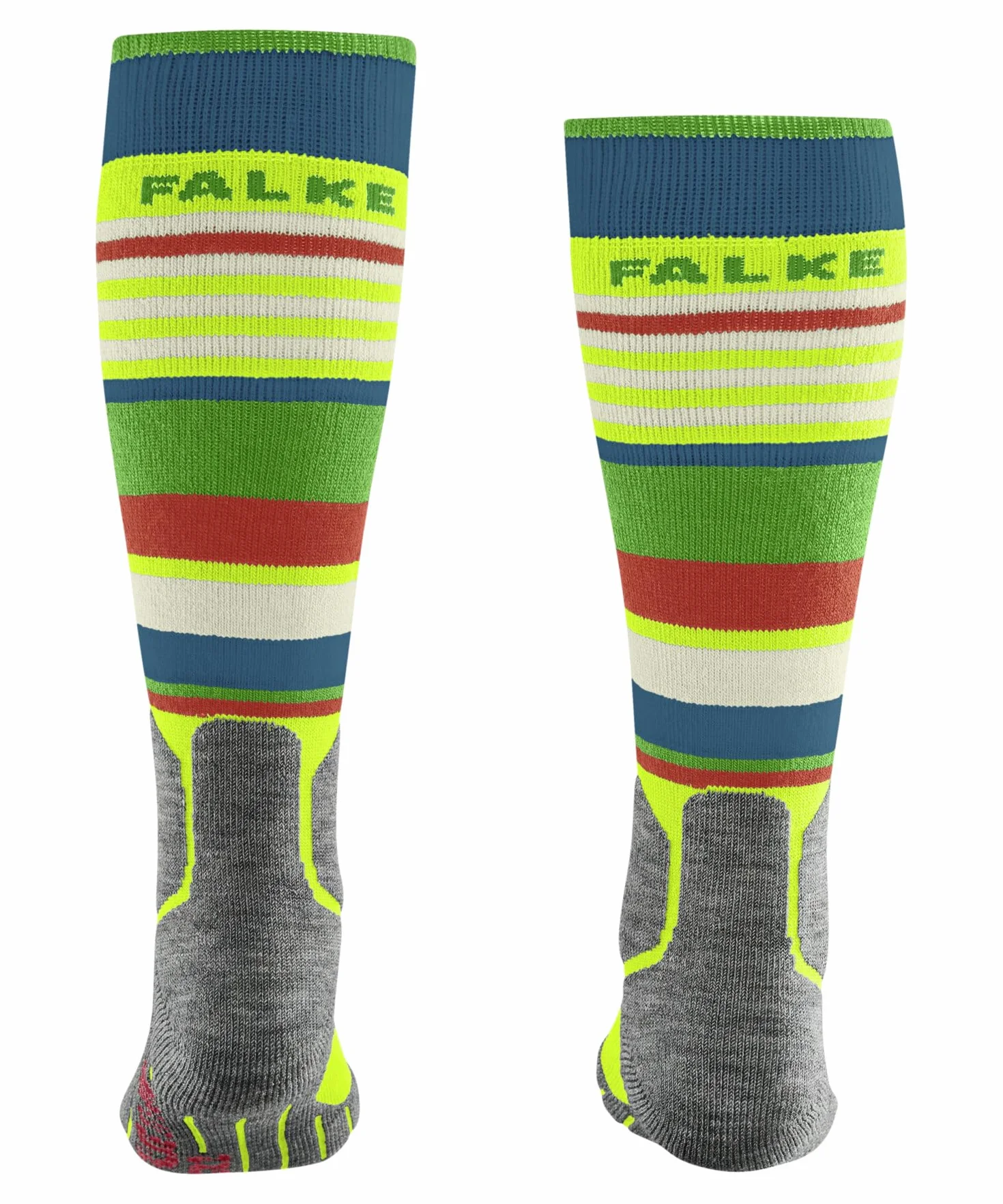 FALKE Unisex dziecięce skarpety narciarskie SK2 Intermediate K Kh wełna materiał funkcyjny ciepły gruby 1 para, żółte Lightning 1690 Trend, 27-30, Żółty Lightning 1690 Trend, 27-30