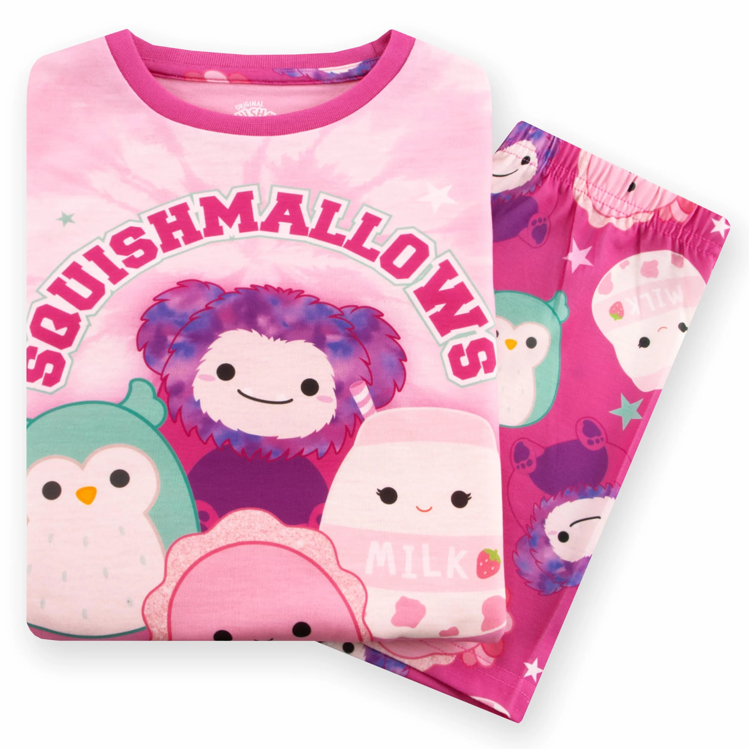 Squishmallows Piżama Dziewczęca, Letnia Piżama Dziecięca Z Krótkim Rękawem