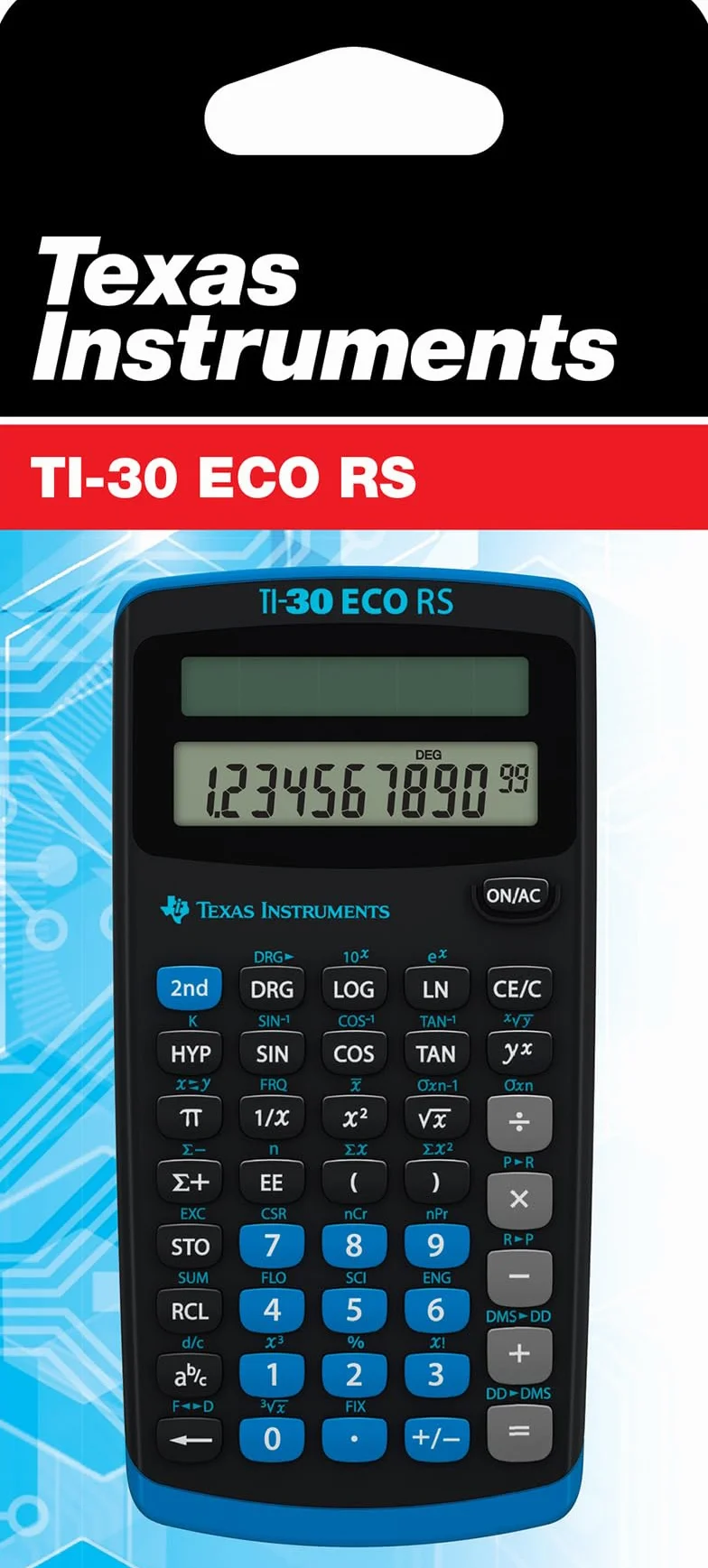 Texas Instruments TI-30 ECO RS Kalkulator Solarowy, Czarny, 10-cyfrowy