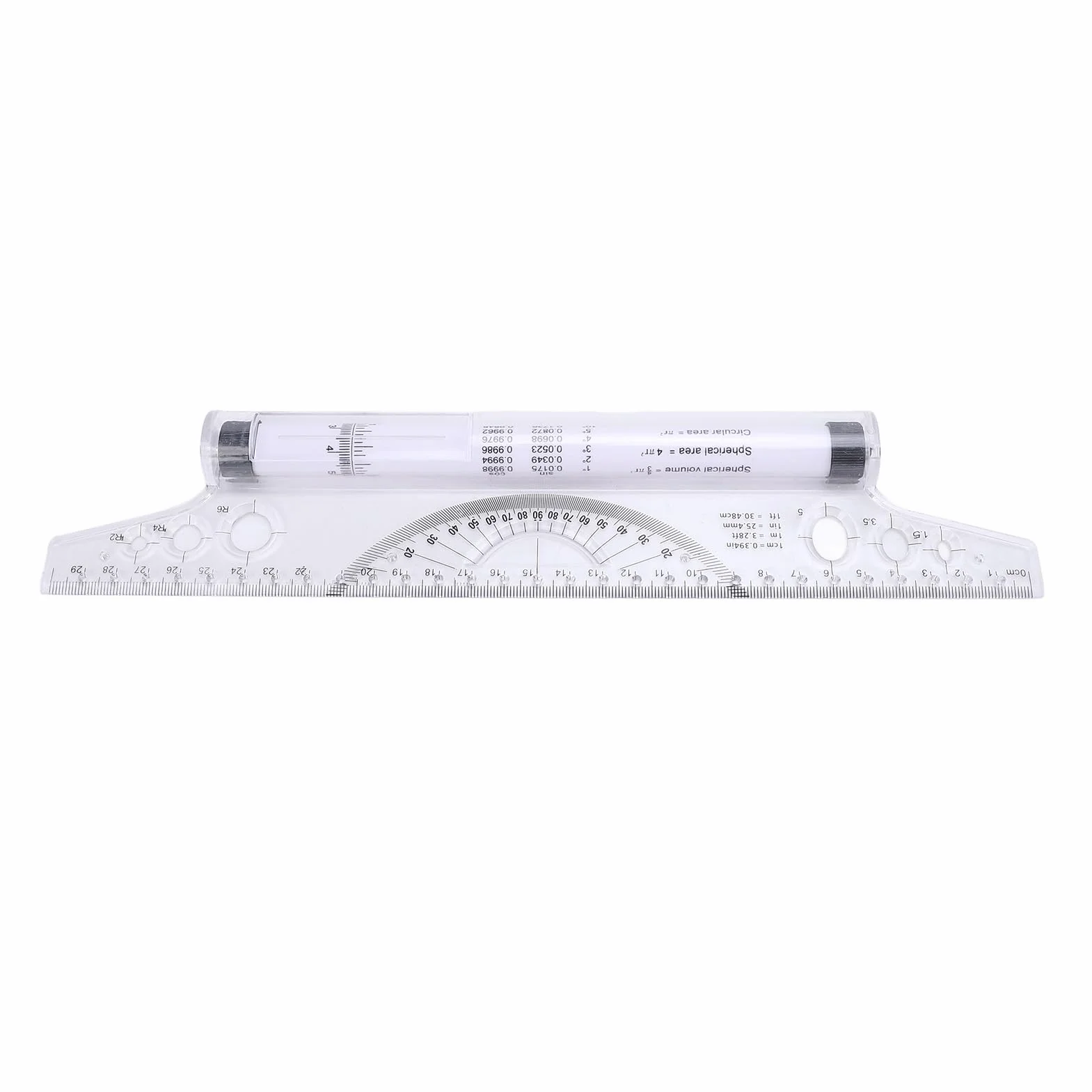 Linijka Szycia, Linijka Walcująca Linia Równoległa łuk Krzywa Rysunkowa Roller z Wbudowanym Kątomierzem Małym linijką do Pomiaru Biura Przygotowawczego (30cm)
