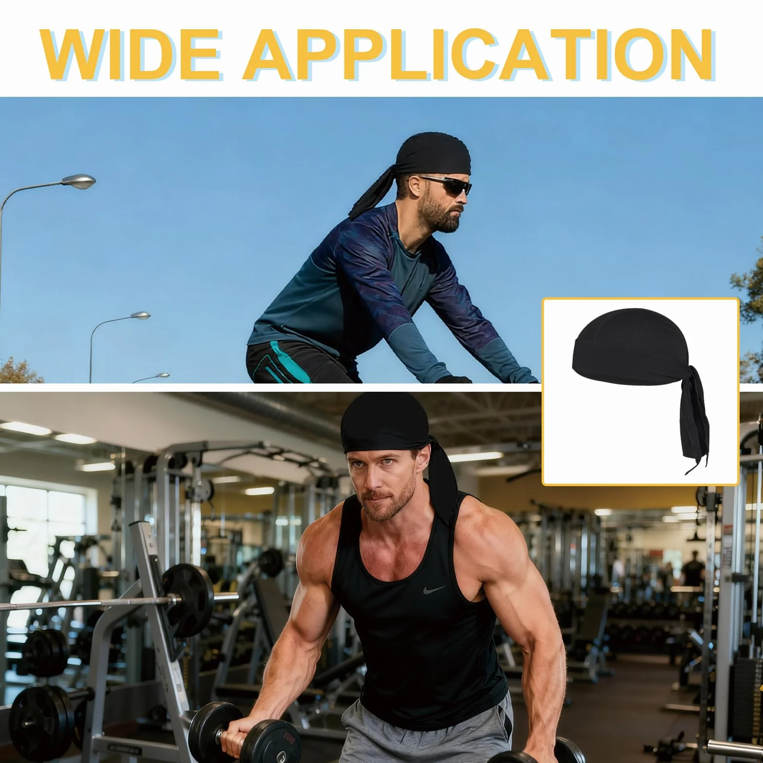 2 szt. Bandana, czapka pod kask, czapka rowerowa, oddychająca czapka, opaska na głowę, szybkoschnąca, oddychająca, czapka sportowa bandana, czapka dla mężczyzn, kobiet, do jazdy na rowerze, biegania
