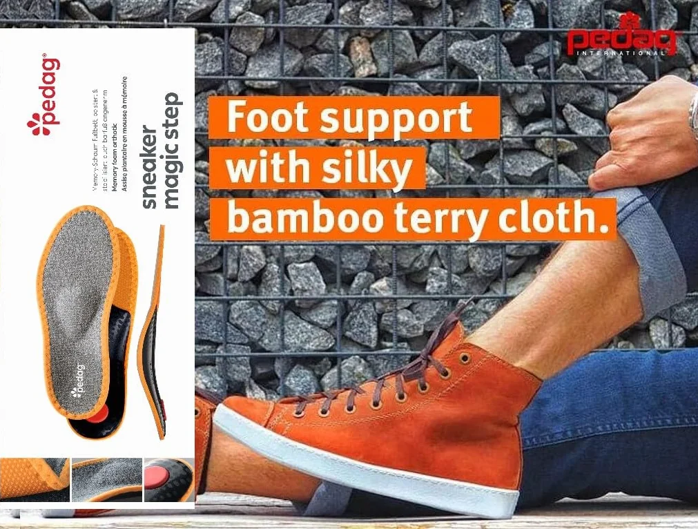 Pedag Sneaker Magic Step bardzo miękka pianka memory Sneaker Trainer wkładka, Szary (szary), 45 EU