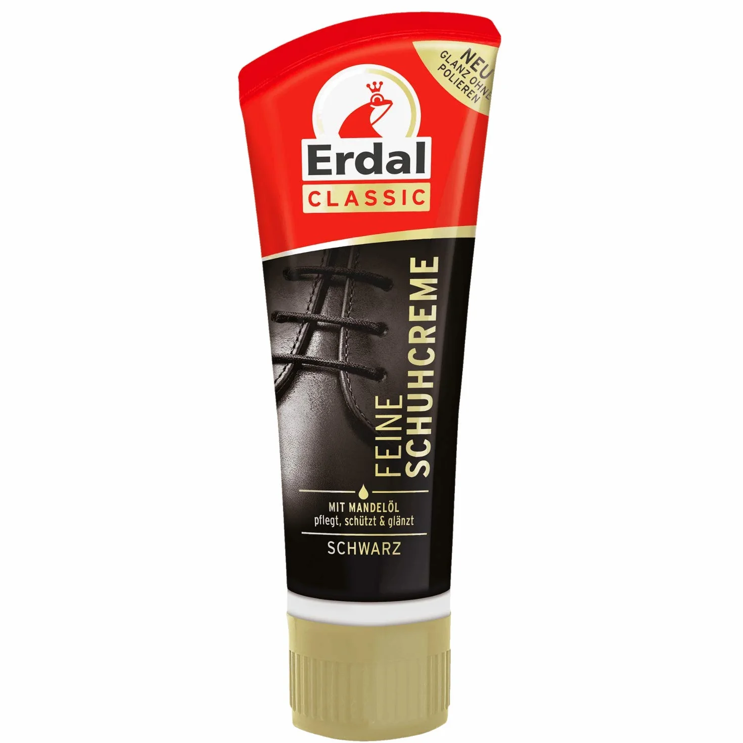 Erdal Cienki krem do butów Classic, tubka wzbogacona olejkami odżywczymi, pielęgnuje, chroni i ożywia kolor, 1 tubka 75 ml, czarny