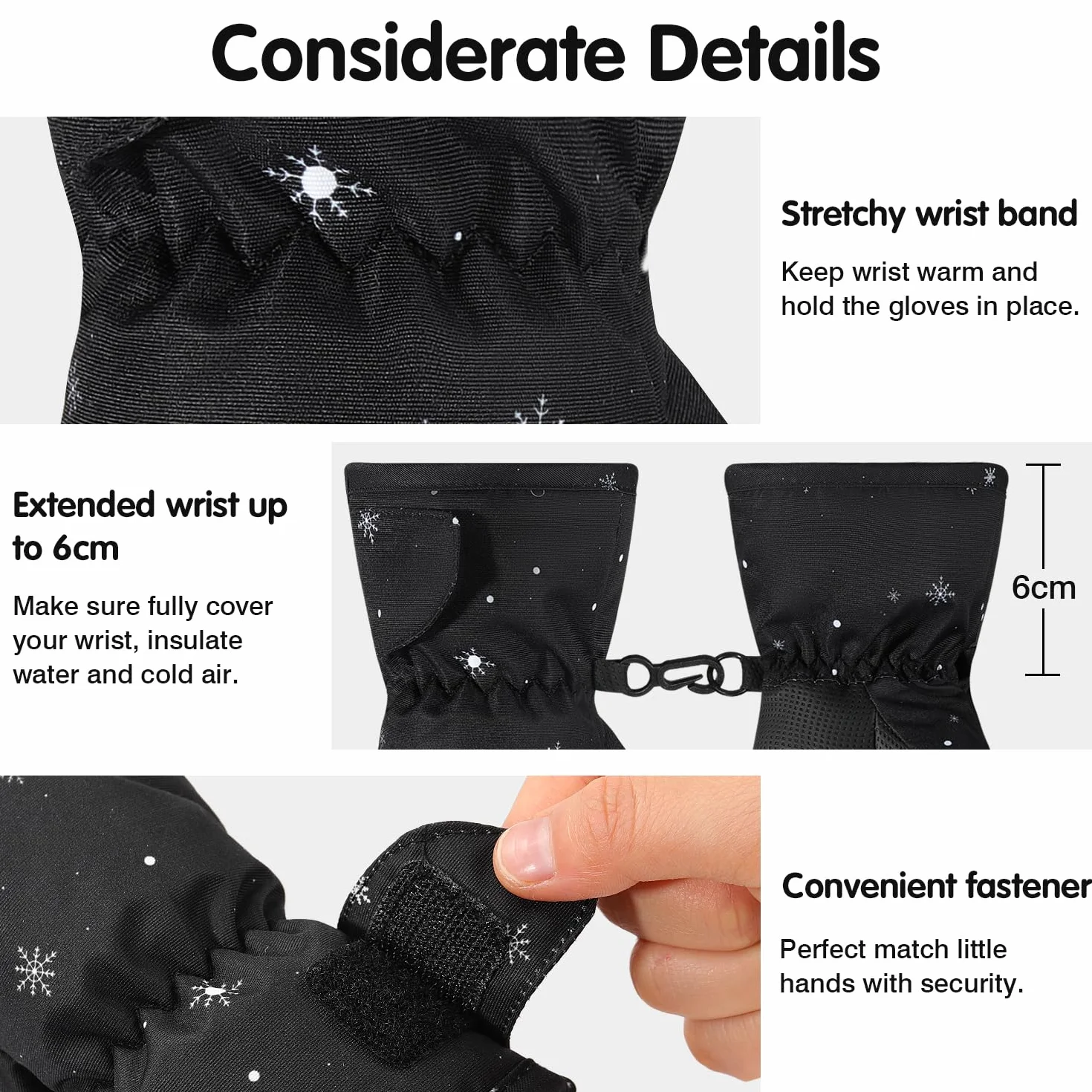 MoKo Toddler Mittens, Ski Kids Gloves, Waterproof & Windproof Mittens for Girls Boys, Thermal Warm Fleece Winter Snow Gloves for Kids