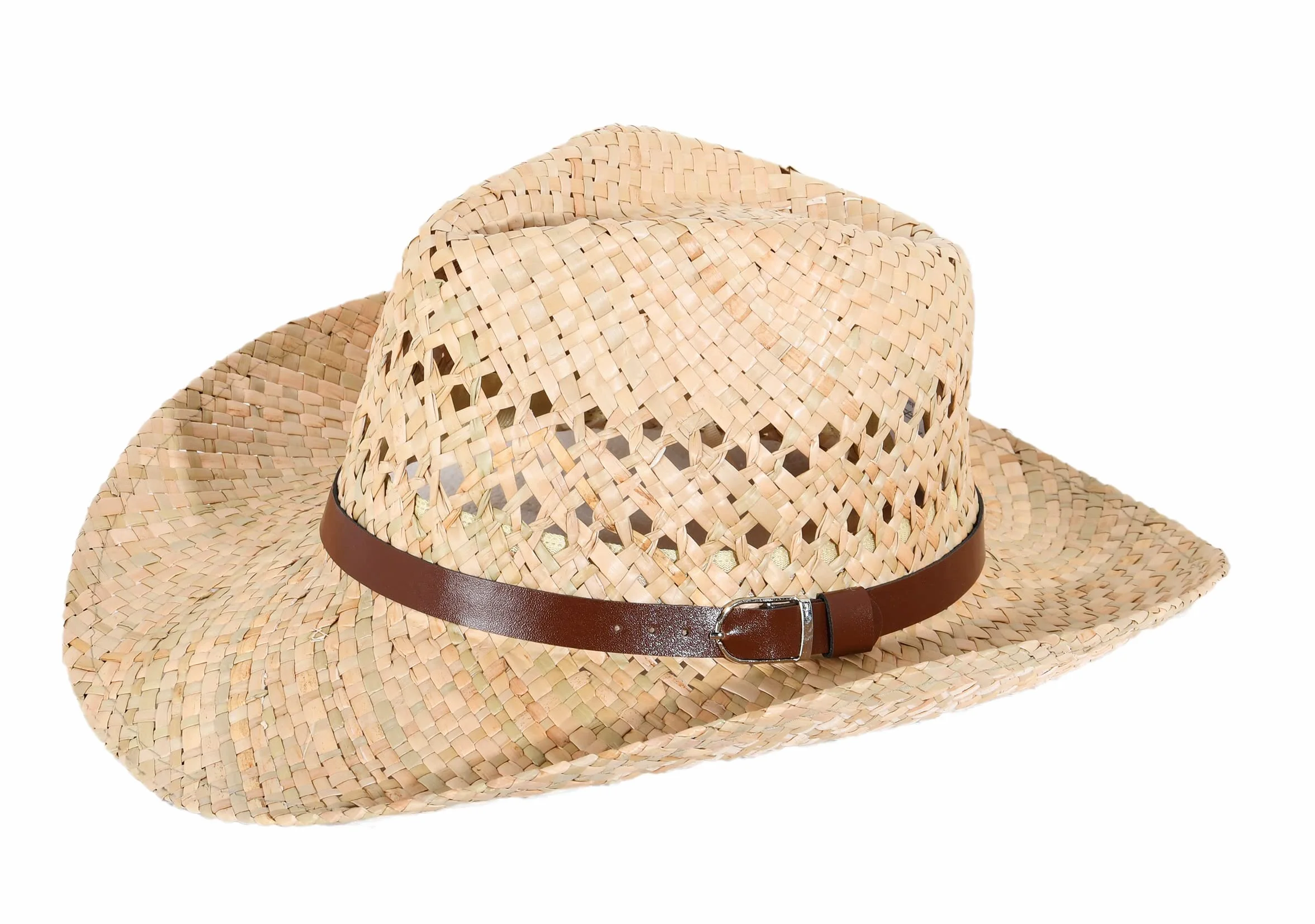 Miuno® Męski damski kapelusz panama, kowbojski trilby, kapelusz przeciwsłoneczny, kapelusz imprezowy, kapelusz słomkowy, prawdziwa słomka, H59, naturalny