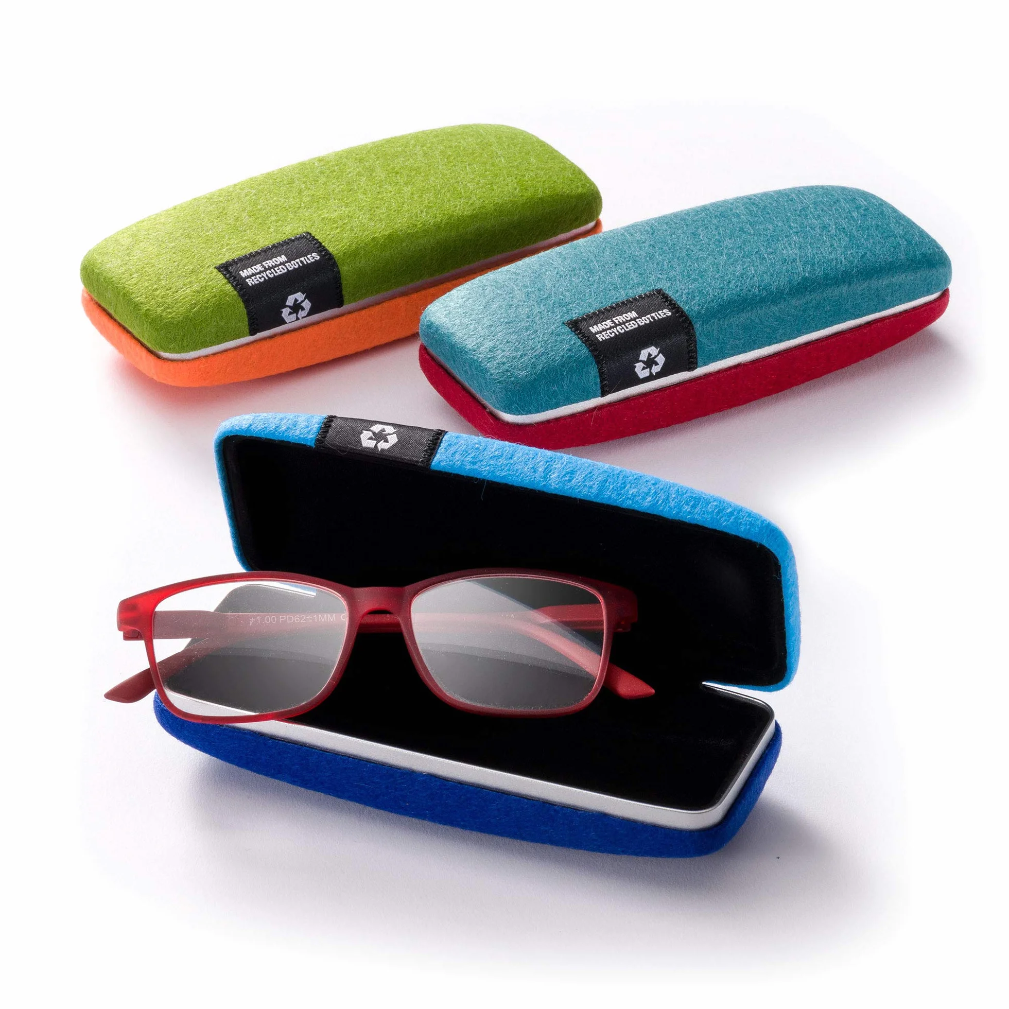 FEFI - Etui na okulary Hardcase z filcowym pokrowcem do butelek PET z recyklingu