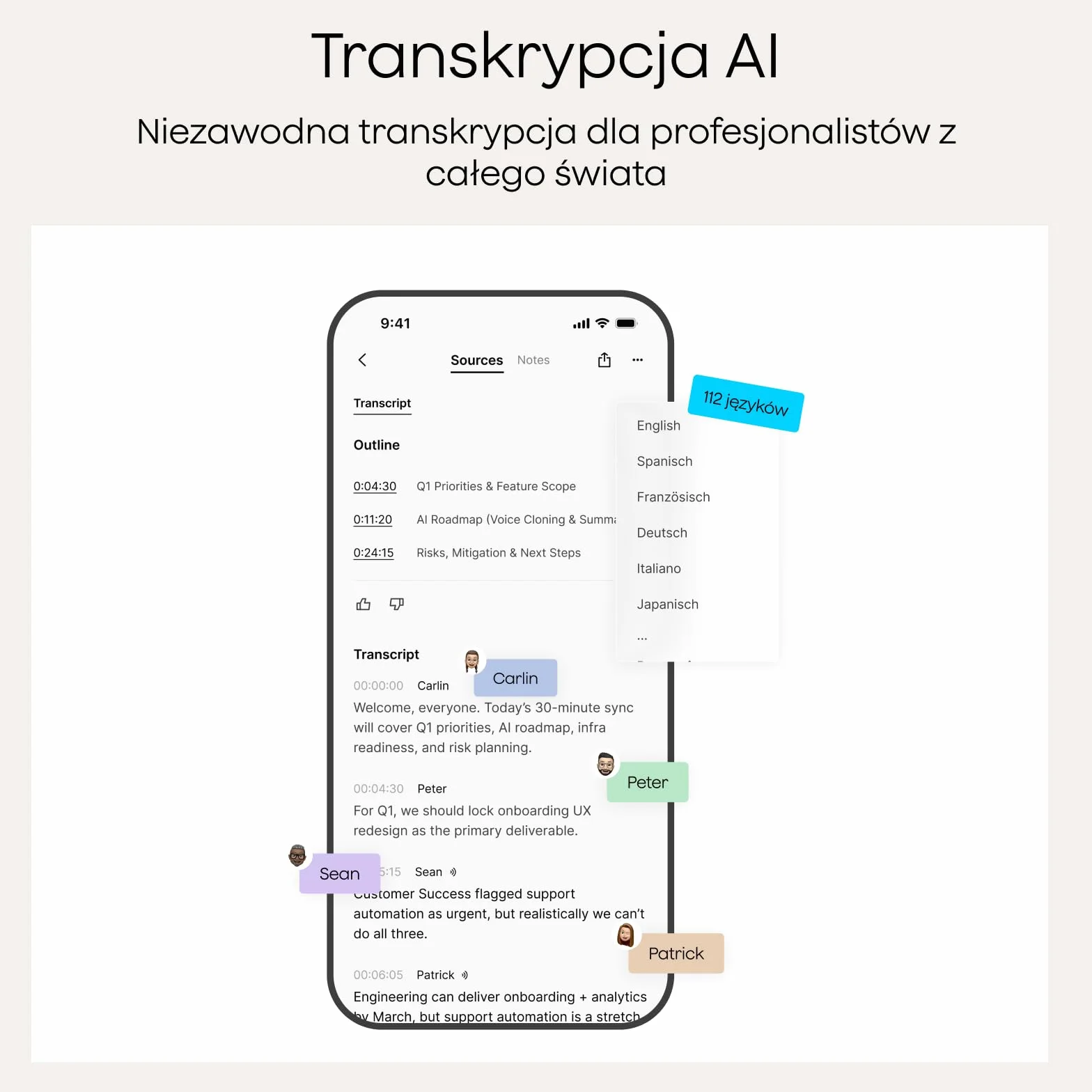 Plaud Note Dyktafon AI 64 GB z etui, obsługa 112 języków, na wykłady i spotkania