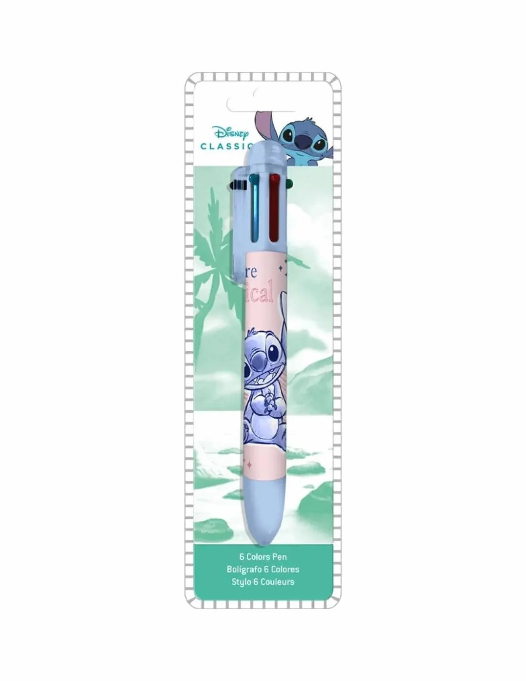 Akcesoria do pisania marki KIDS LICENSING model długopis 6 kolorów Stitch Disney