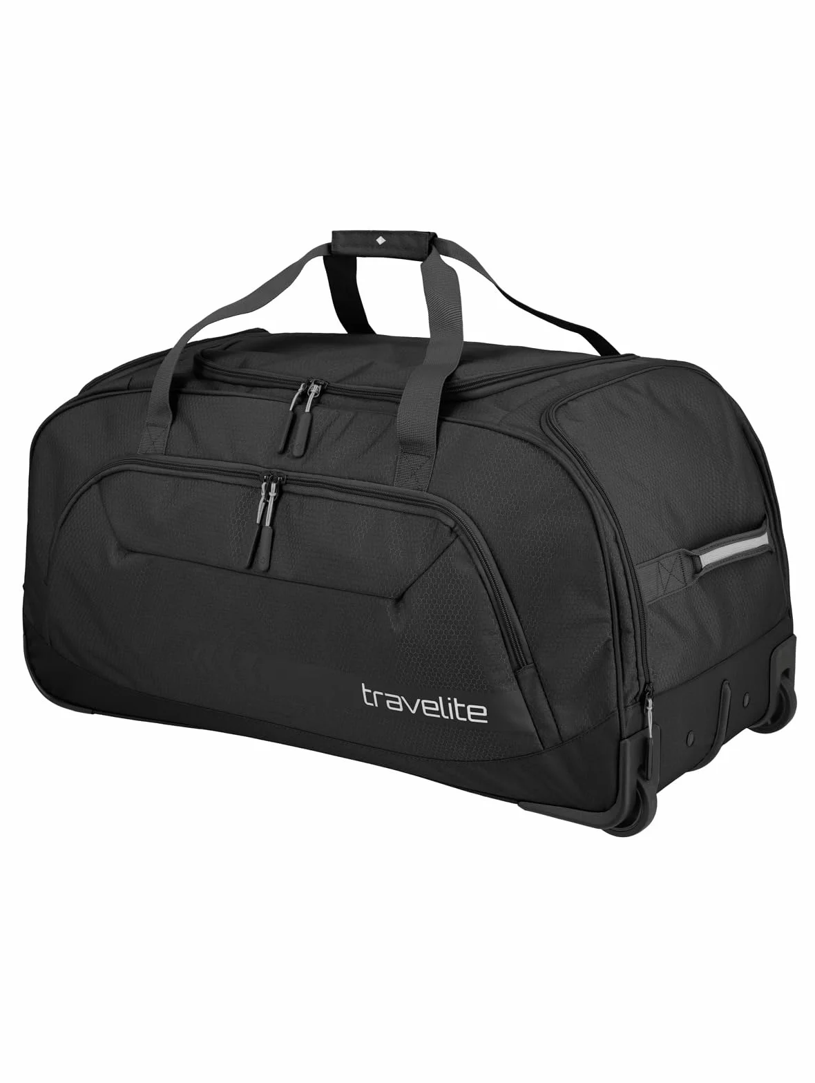 Travelite Duża torba podróżna na kółkach, XL, kick off, praktyczna torba podróżna na kółkach, na urlop i do uprawiania sportu, czarny, Trolley Reisetasche XL (77 cm), torba podróżna na kółkach