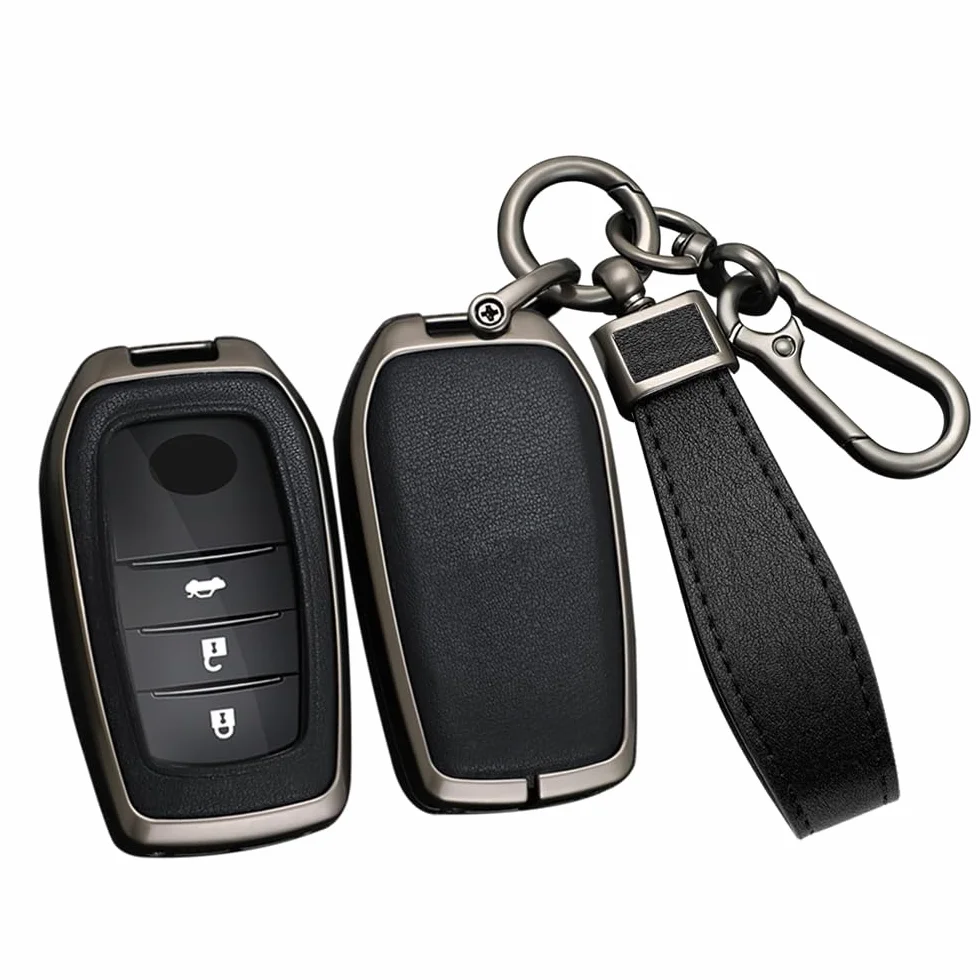 ontto Etui na kluczyki samochodowe pasuje do Toyota Yaris Cross Hybrid Corolla RAV4 Prius Camry Auris Highlander 2020-2023, etui na klucze, etui ochronne, pilot zdalnego sterowania, akcesoria 2/3/4