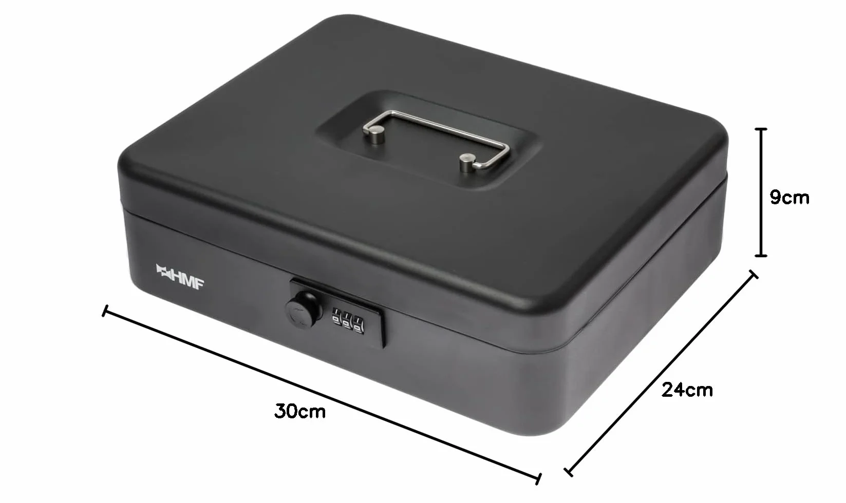 HMF 10017-02 Zamek szyfrowy, 30 x 24 x 9 cm, czarny