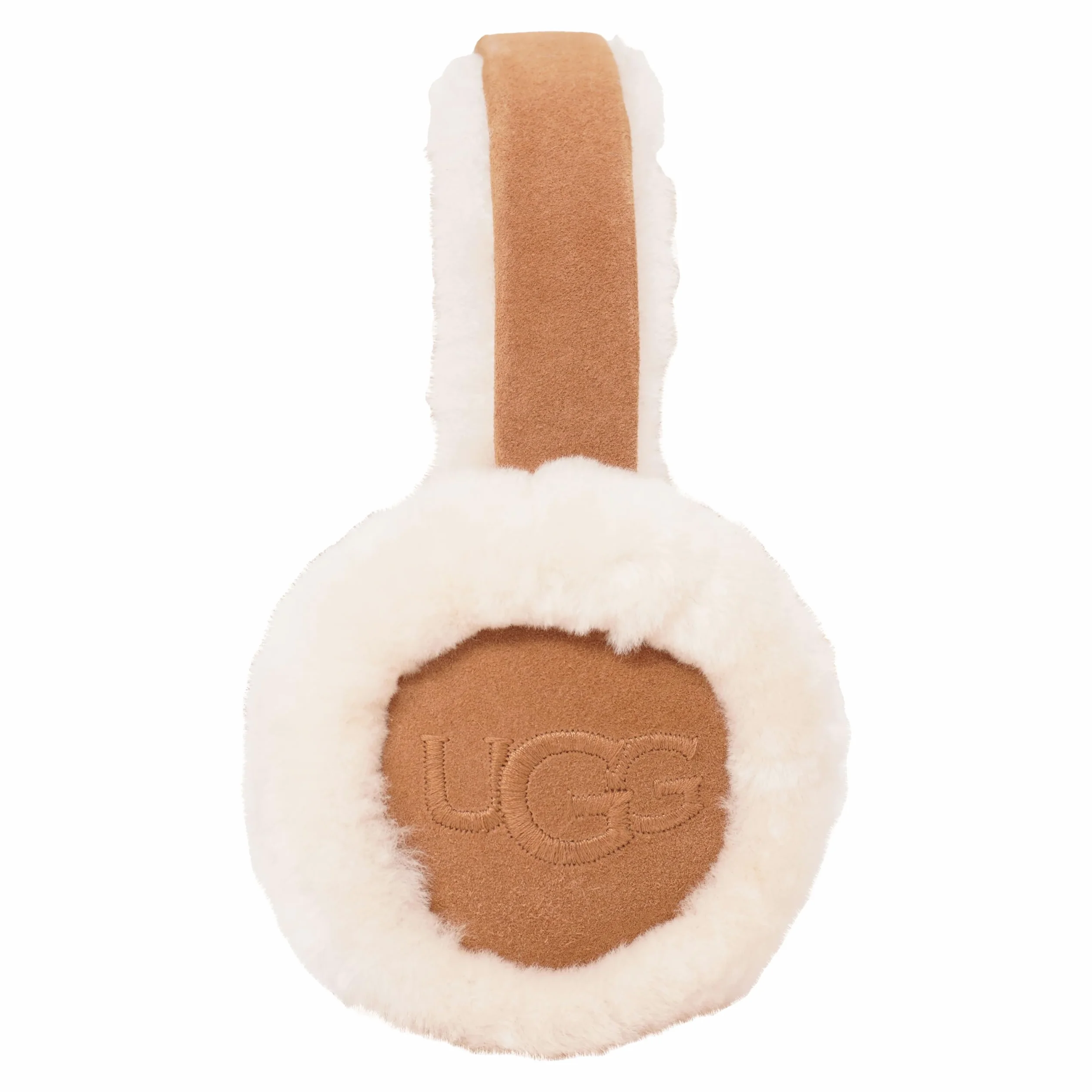 UGG Damskie nauszniki z haftowanym logo, kasztan, jeden rozmiar