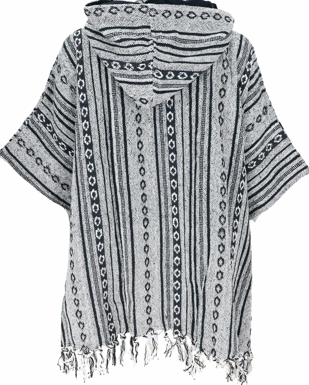 GURU SHOP Cape, Ethno Poncho, Andowe ponczo, męskie/damskie, czarne, bawełna, rozmiar: jeden rozmiar