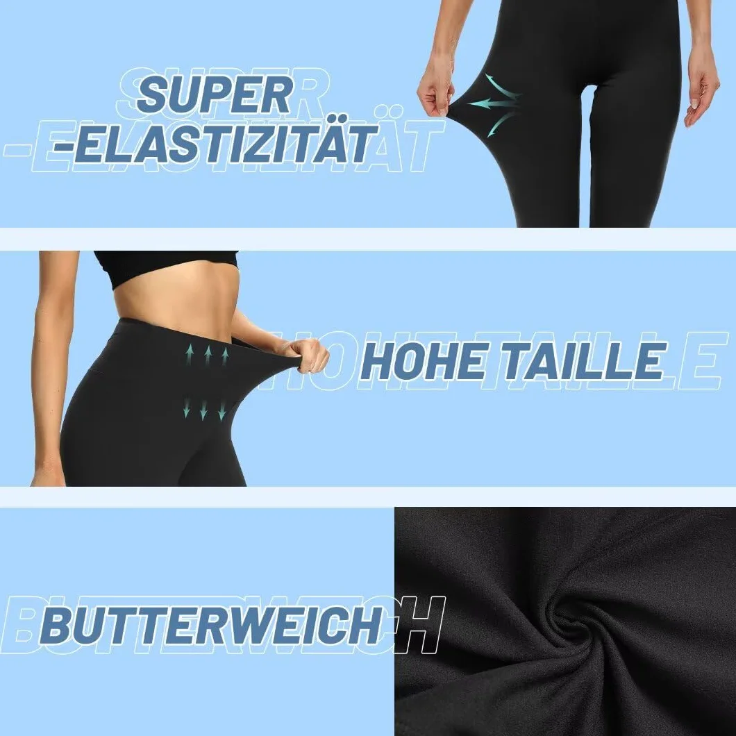 TNNZEET 3-pak Capri legginsy damskie 3/4 do uprawiania sportu, 7/8 legginsy z wysokim stanem, spodnie sportowe na siłownię, jogę