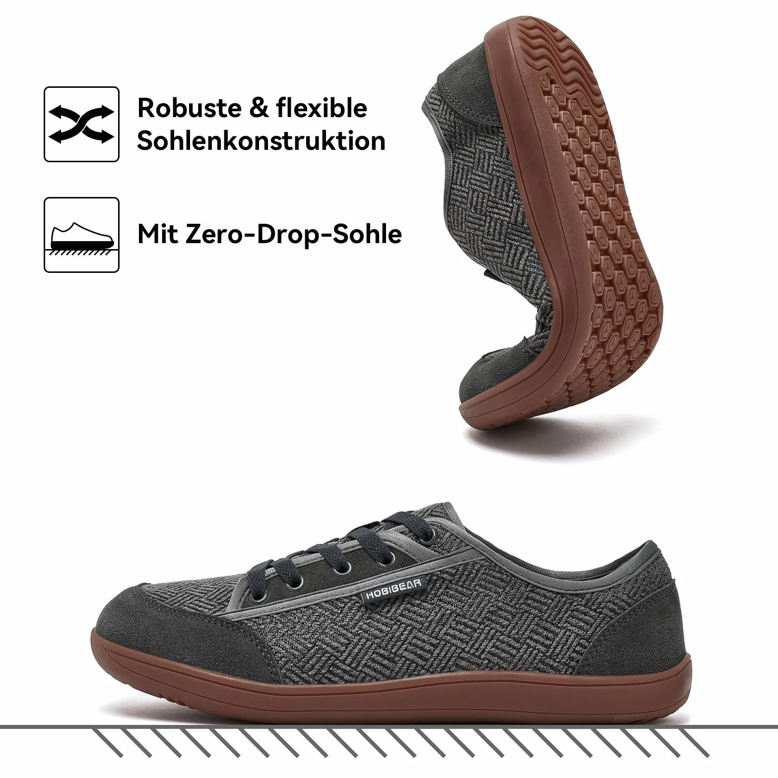HOBIBEAR Obuwie szerokie stopy, uniseks, minimalistyczne buty do chodzenia boso, dla mężczyzn i kobiet, do aktywności na świeżym powietrzu, do chodzenia po bokach, buty do biegania