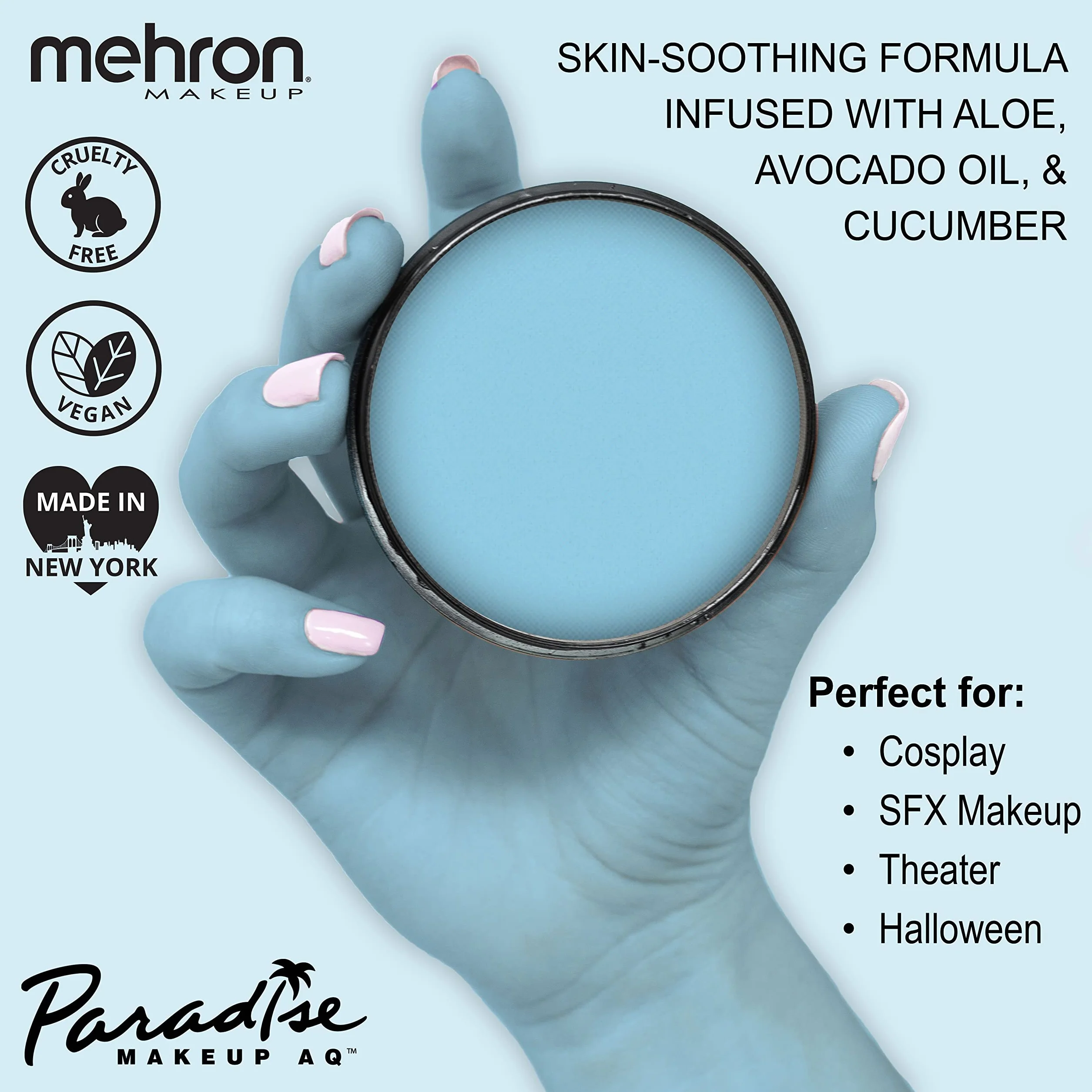 Mehron Makeup Paradise Makeup AQ Pro Size | Wydajność sceniczna i ekranowa, malowanie twarzy i ciała, piękno, cosplay i Halloween, aktywowana wodą farba do twarzy, malowanie ciała, 1,4 uncji (40