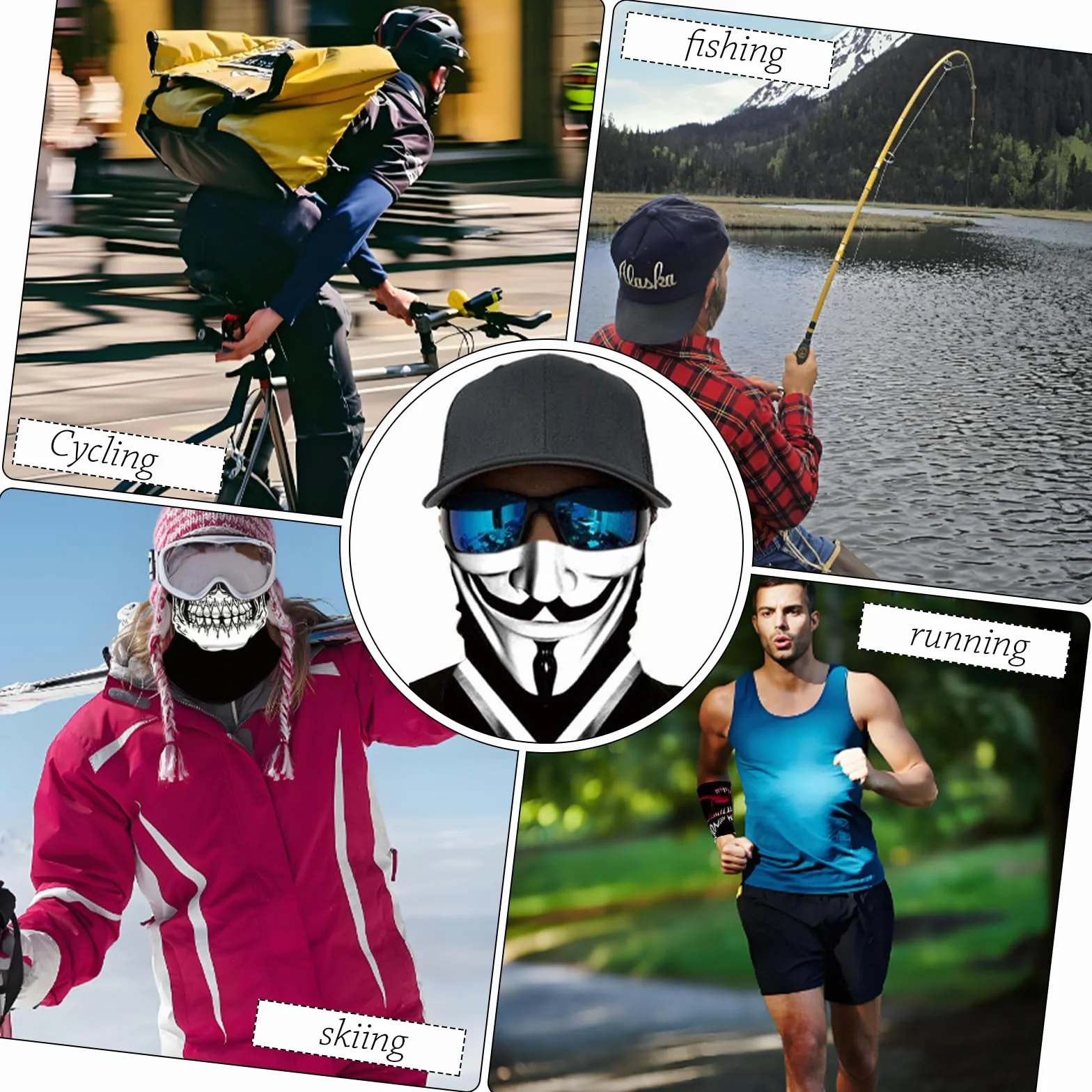 10 sztuk wielofunkcyjnych chust, maseczka funkcyjna, czaszka, komin na Halloween, elastyczna chusta na wąż, chusta na szyję, nakrycie głowy, ochrona przed słońcem, maska do biegania, wędrówek