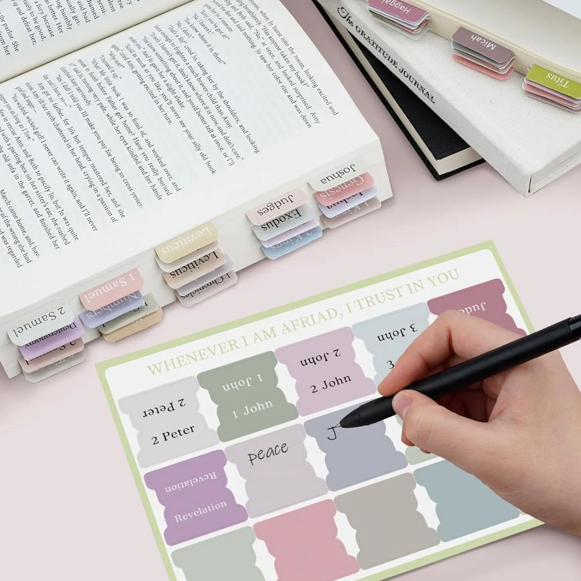 Tabs Biblijne dla kobiet Studiowanie Biblii, 150 Laminowane zakładki biblijne do studium biblijnego dla łatwej nawigacji dla mężczyzn i kobiet