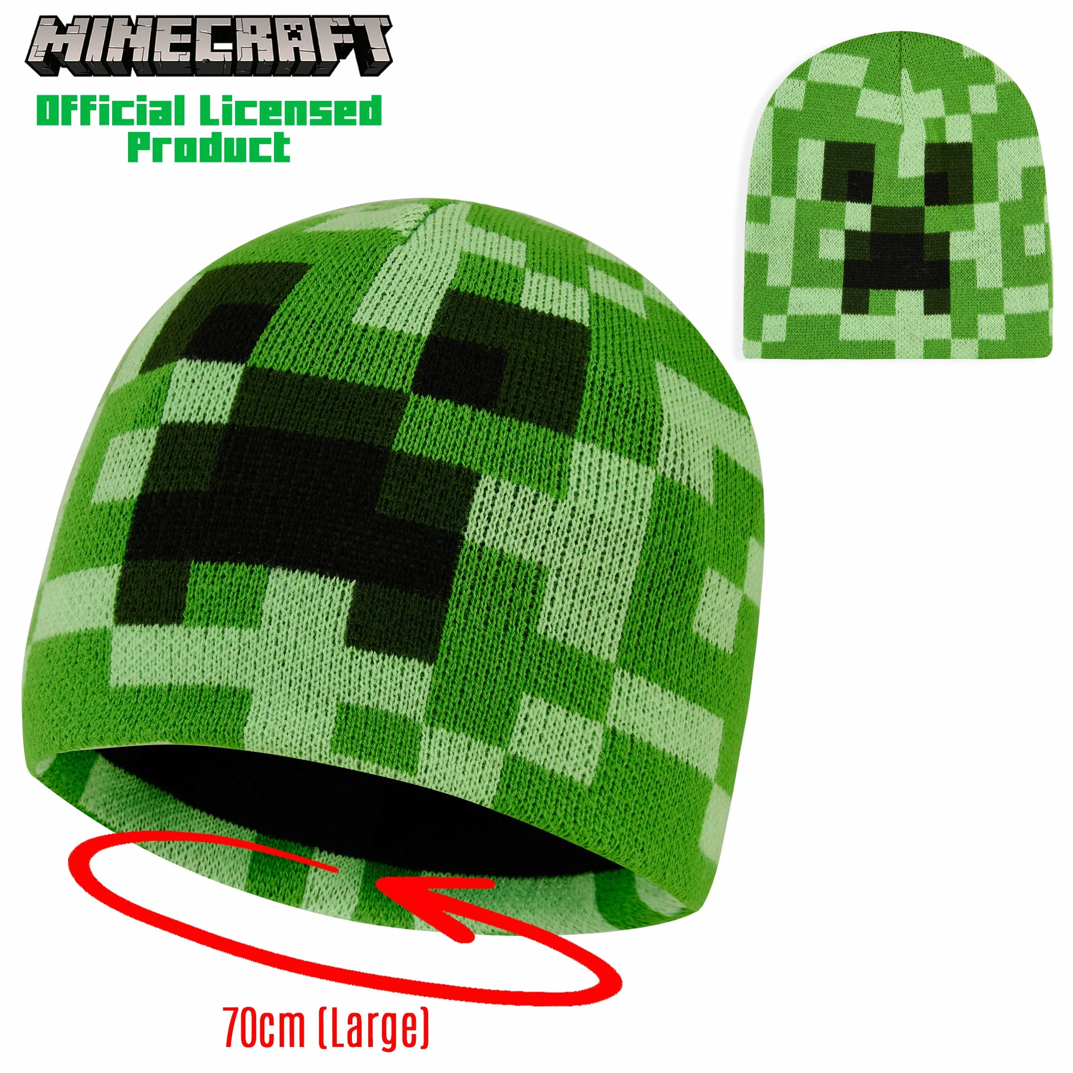 Minecraft Creeper dzianinowa czapka beanie dla chłopców dziewcząt mężczyzn kobiet