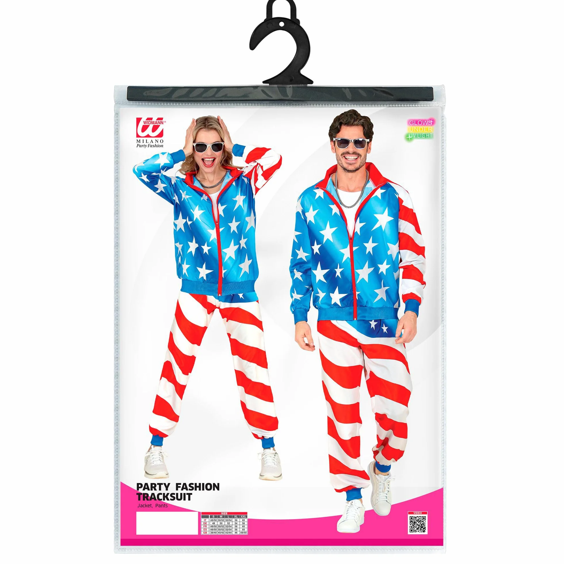 W WIDMANN MILANO Party Fashion – kostiumowy dres, motywy, USA, strój z lat 80., dres do biegania na karnawał i imprezę