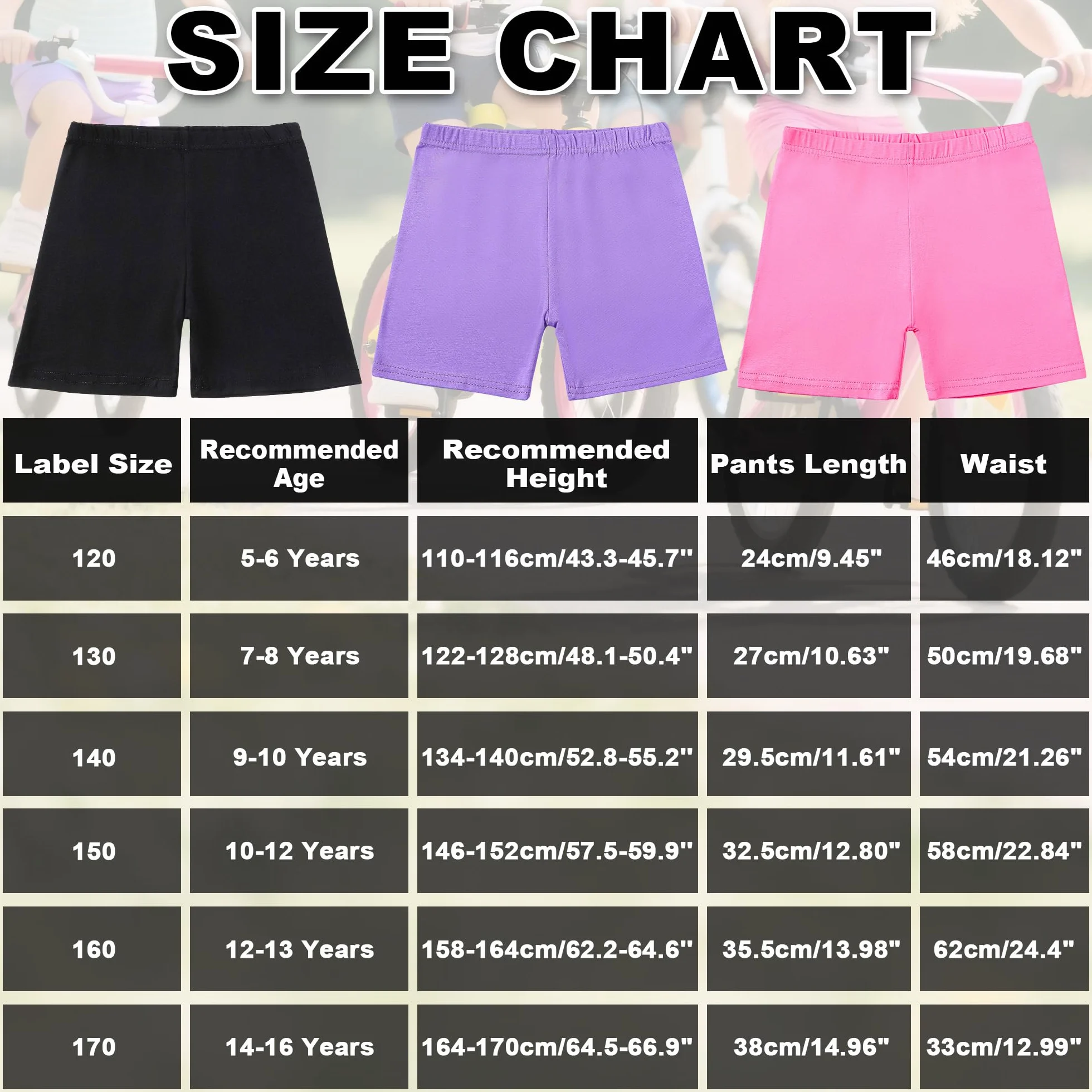 Dziewczęce krótkie legginsy spodnie rowerowe, 3 sztuki, bawełna, na lato, odzież aktywna, spodenki pod sukienkę, elastyczne spodnie sportowe, spodnie do uprawiania sportu, biegania, tańca