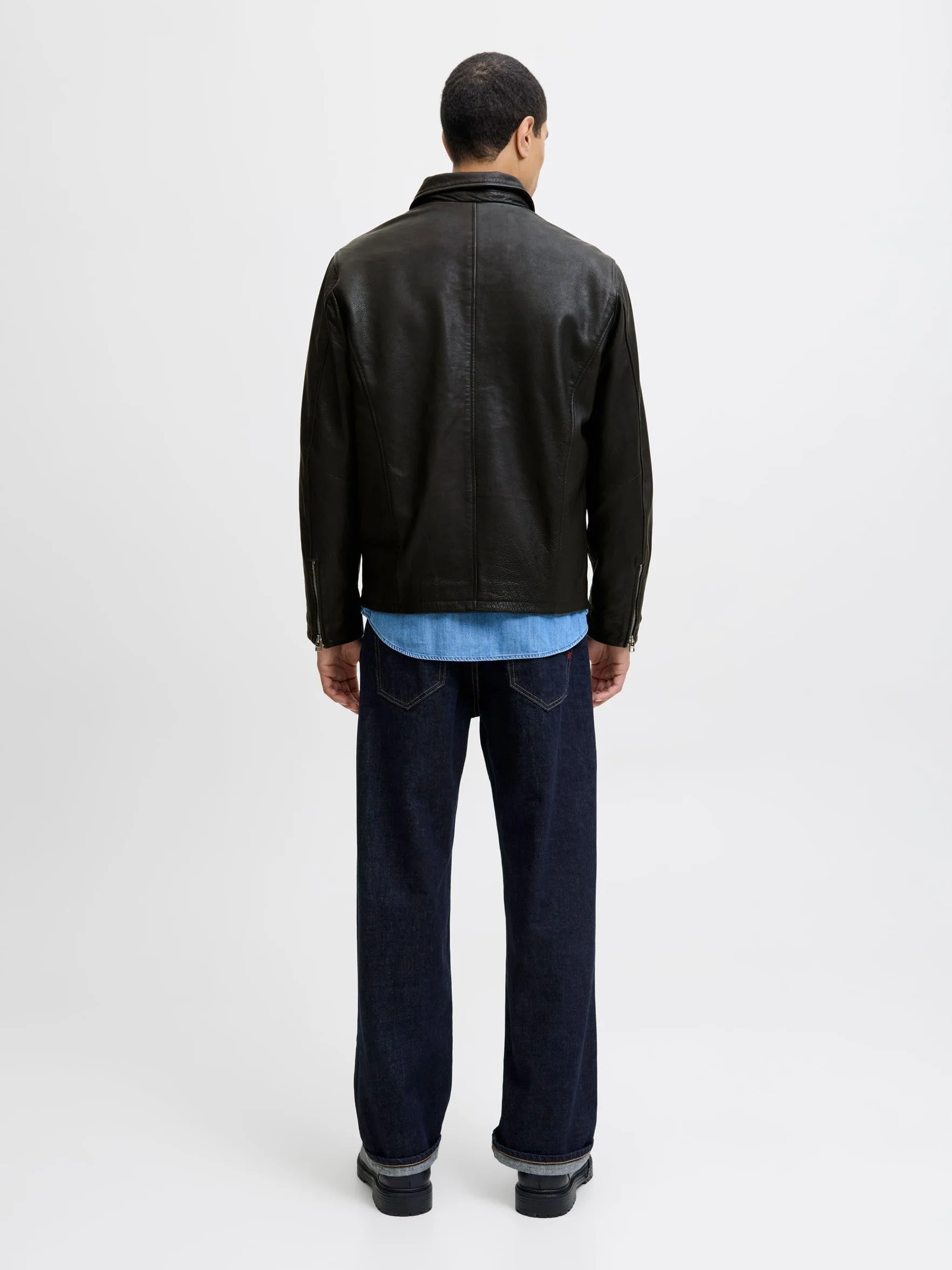 R.d.d. royal denim division Męska kurtka skórzana Rddtommy, czarna, L, czarny, L