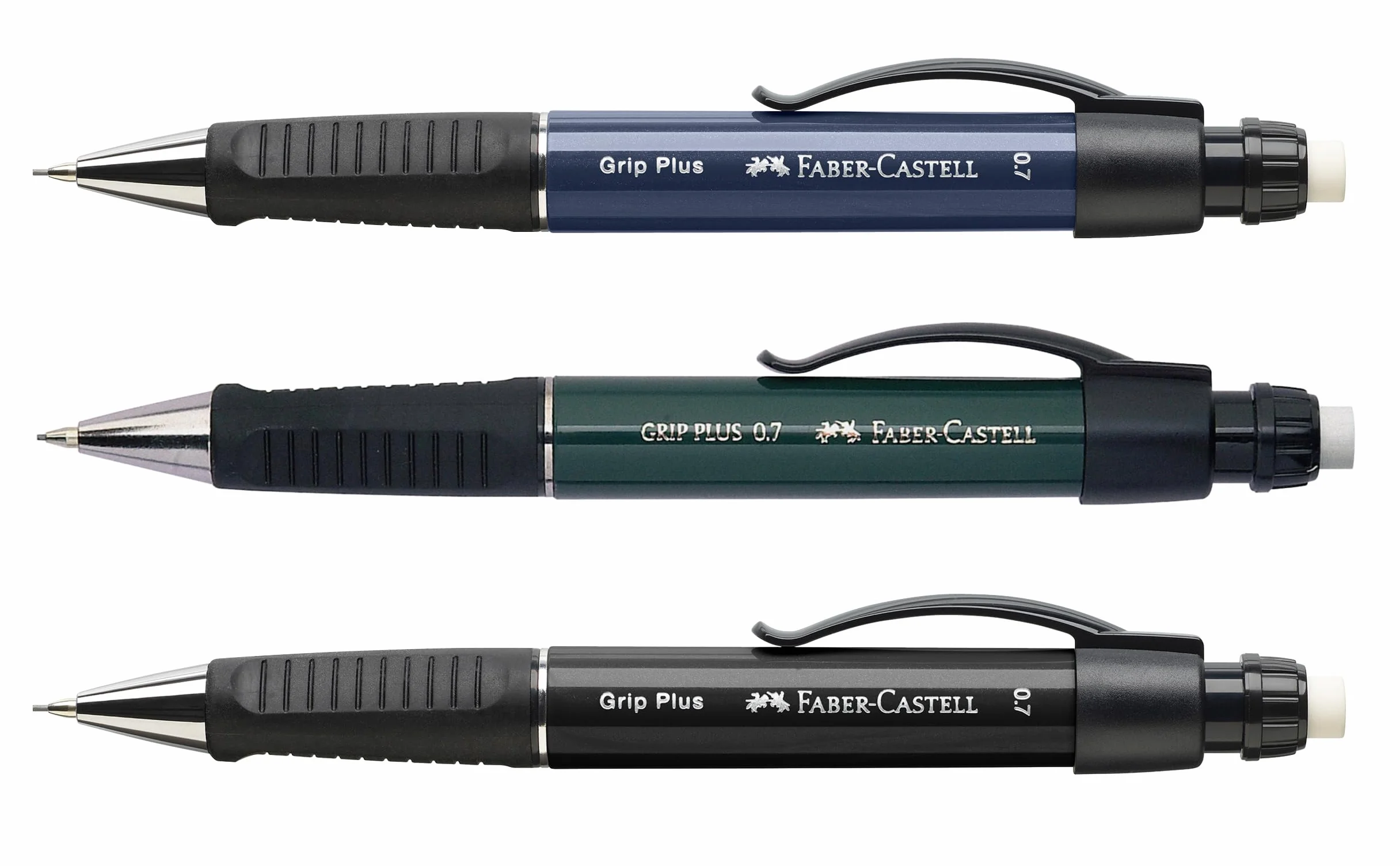 FABER-CASTELL 130700 – ołówek automatyczny GRIP PLUS, grubość wkładu: 0,7 mm, kolor korpusu: zielony metaliczny
