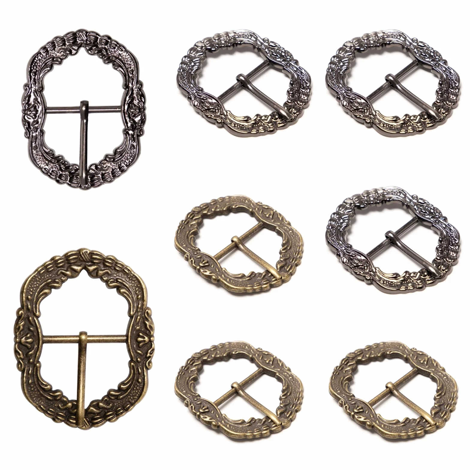 8 sztuk sprzączek do paska w stylu vintage, metalowe klamry rolowane 30 mm, klamra zamienna do paska ludowego, spodni ludowych, spodni skórzanych (brąz; antyczne srebro), brąz; antyczne srebro