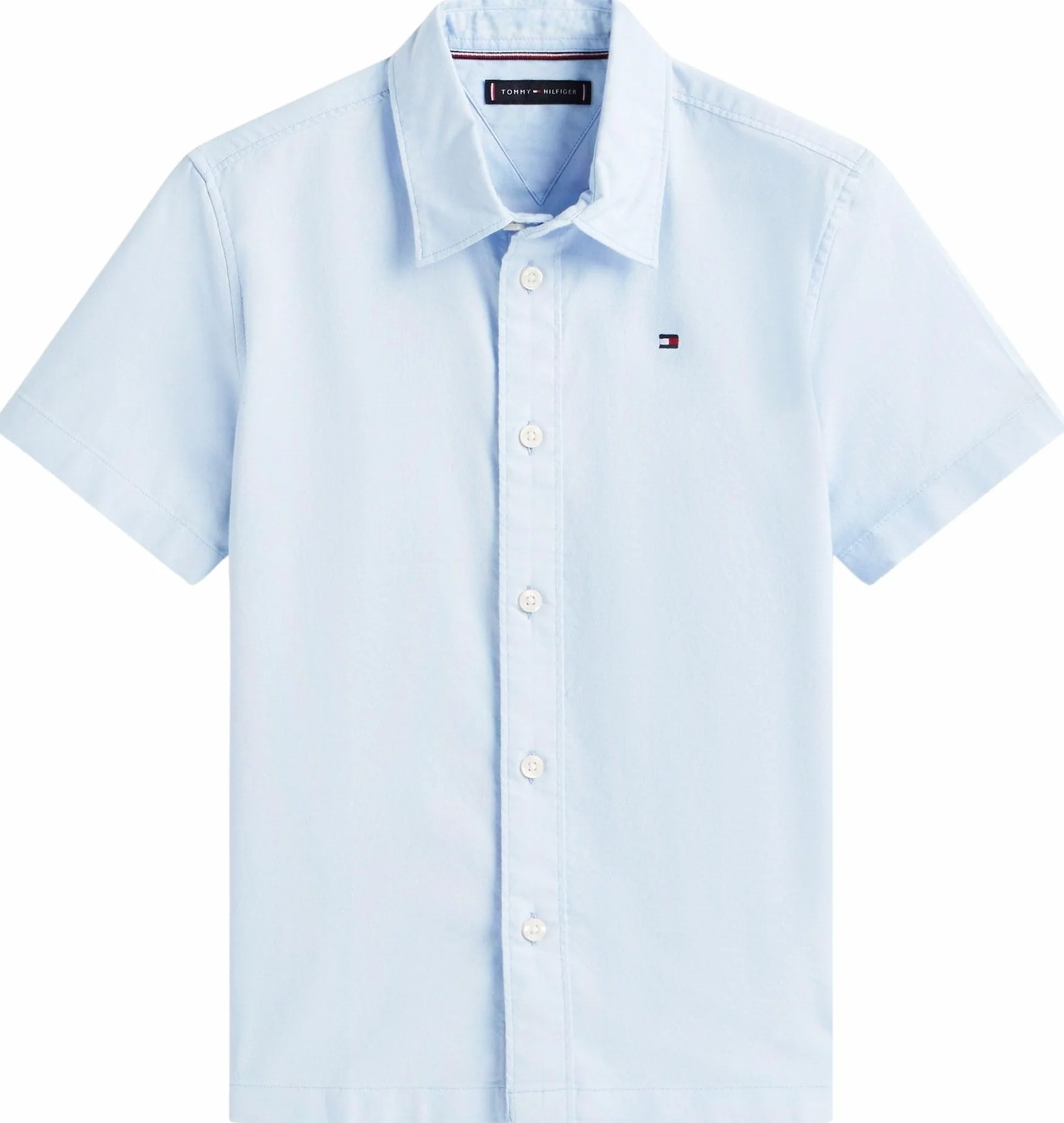 Tommy Hilfiger Chłopięca elastyczna koszula Oxford Ss KB0KB09554 Koszule, niebieska (Sweet Blue), 16 lat