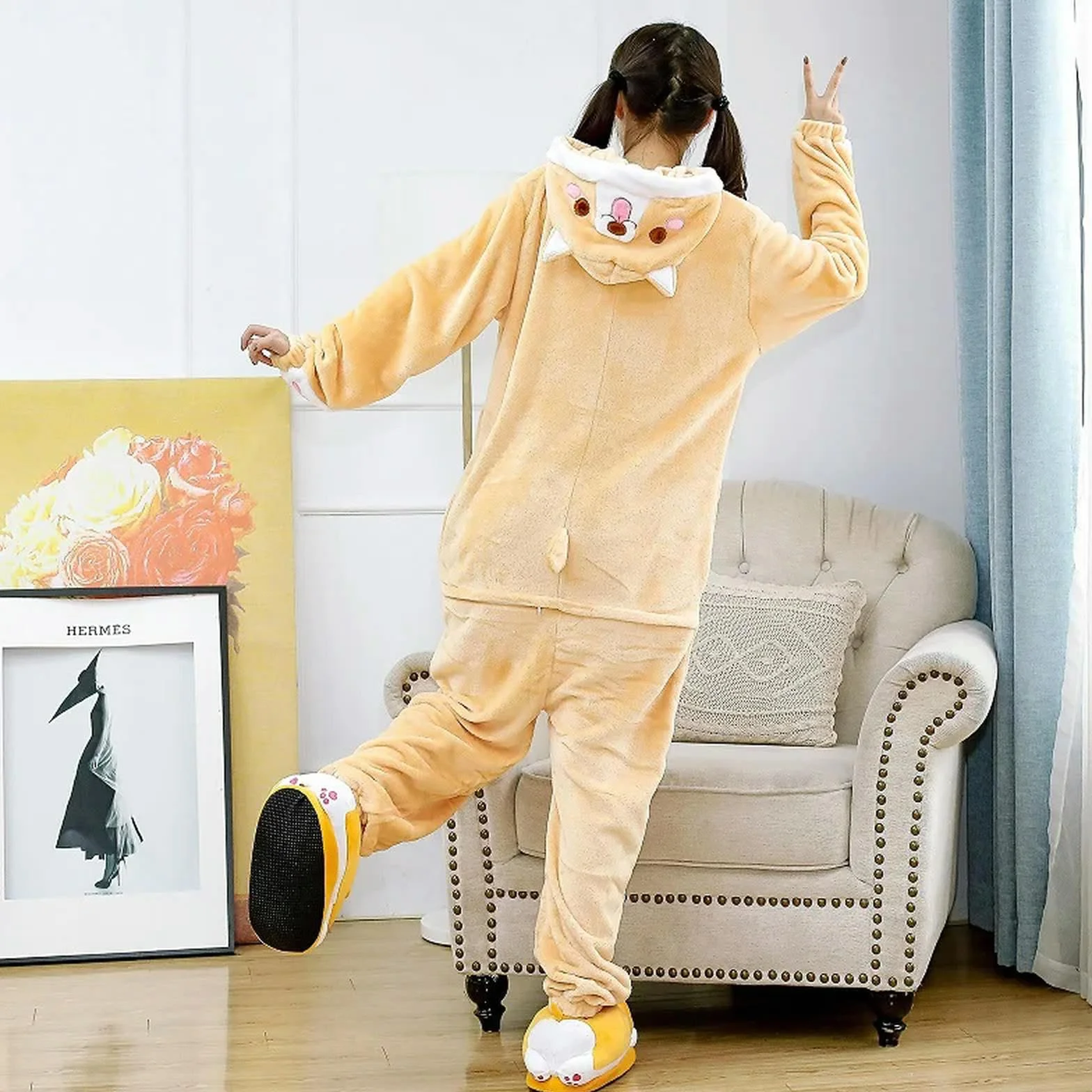 Zestawy piżam dla kobiet zima kobiety mężczyźni piżama flanelowa kreskówka pies cosplay Onsie odzież domowa jednoczęściowy kombinezon-husky onesie-m
