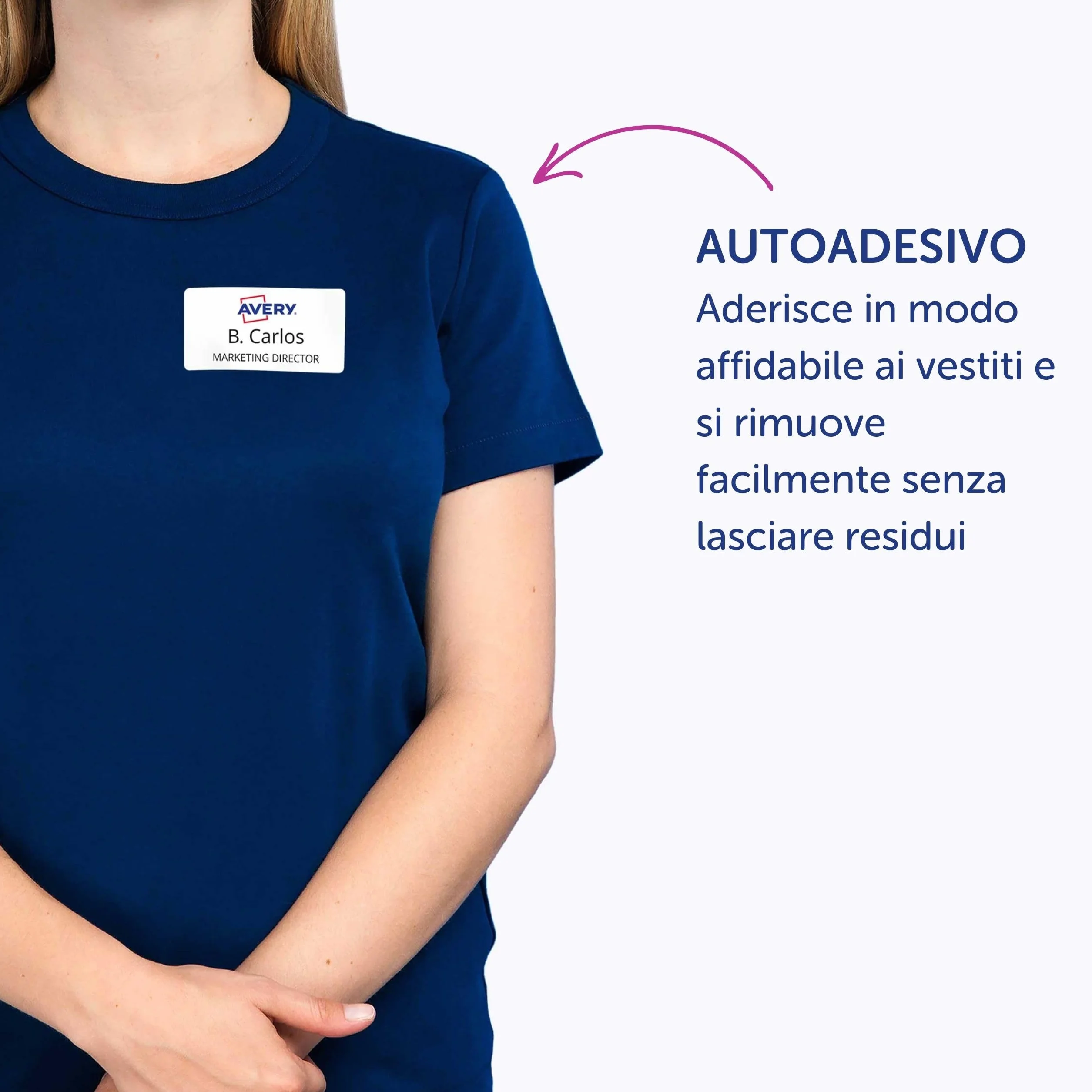 Avery Samoprzylepne etykiety z możliwością zmiany położenia, 10 etykiet na arkusz A4 - niebieskie obramowanie (L 4785), białe, 80 x 50 mm