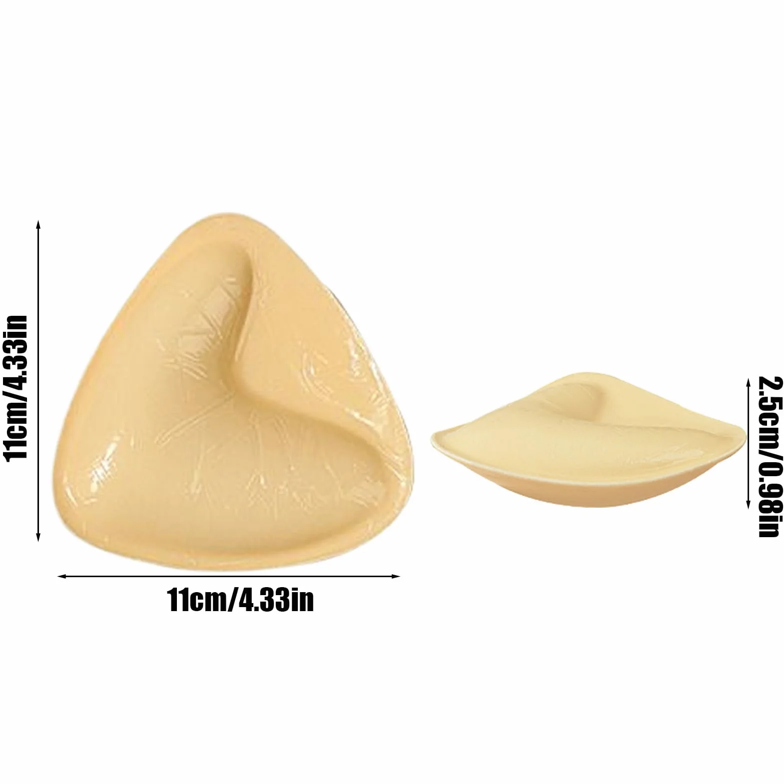 Strapless Sticky Bra, Reusable Silicone Breast Enhancement Inserts with Invisible Lift Effect, Adhesive Bra Pads for Dress, Bikini, Casual Wear, Athletic Clothing, Women, Beige