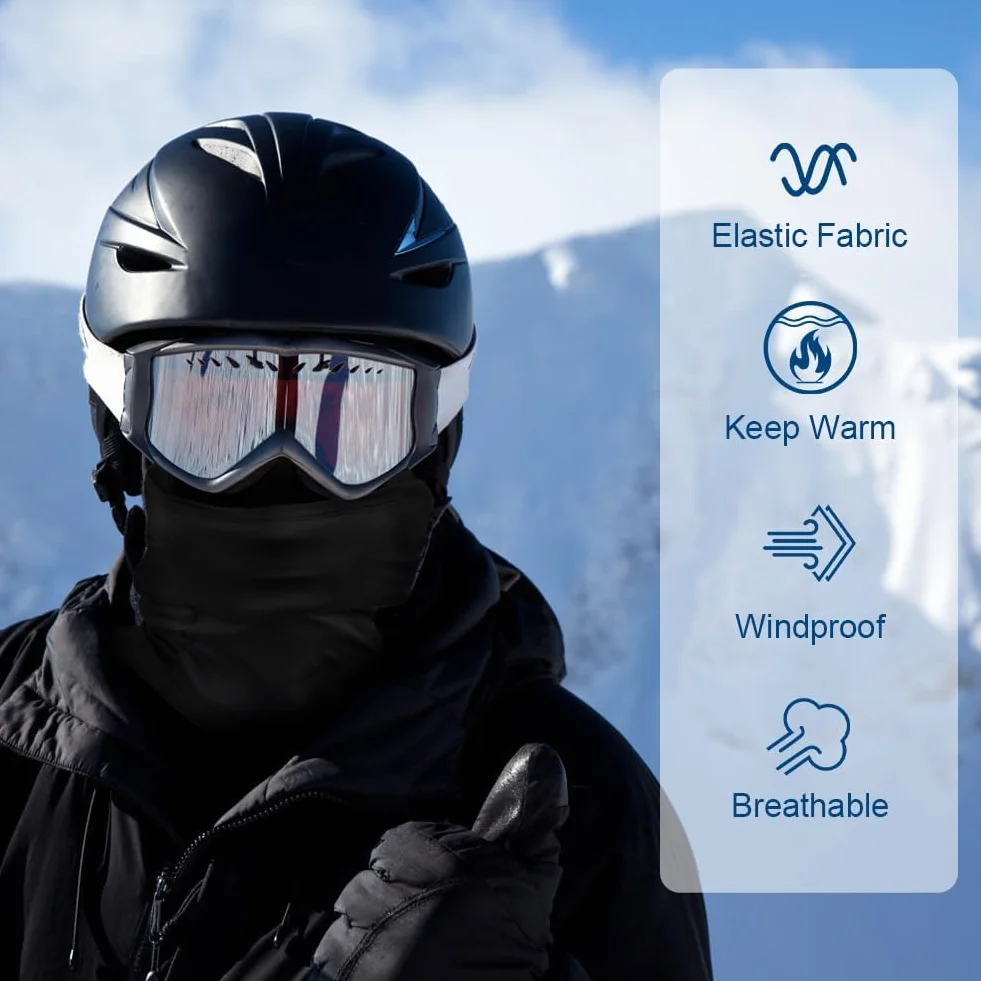 Kominiarka Termiczna Kaptur Polar Zimowy Ciepło Dla Mężczyzn Kobiet Sport Motocykl Jazda Na, Czarny