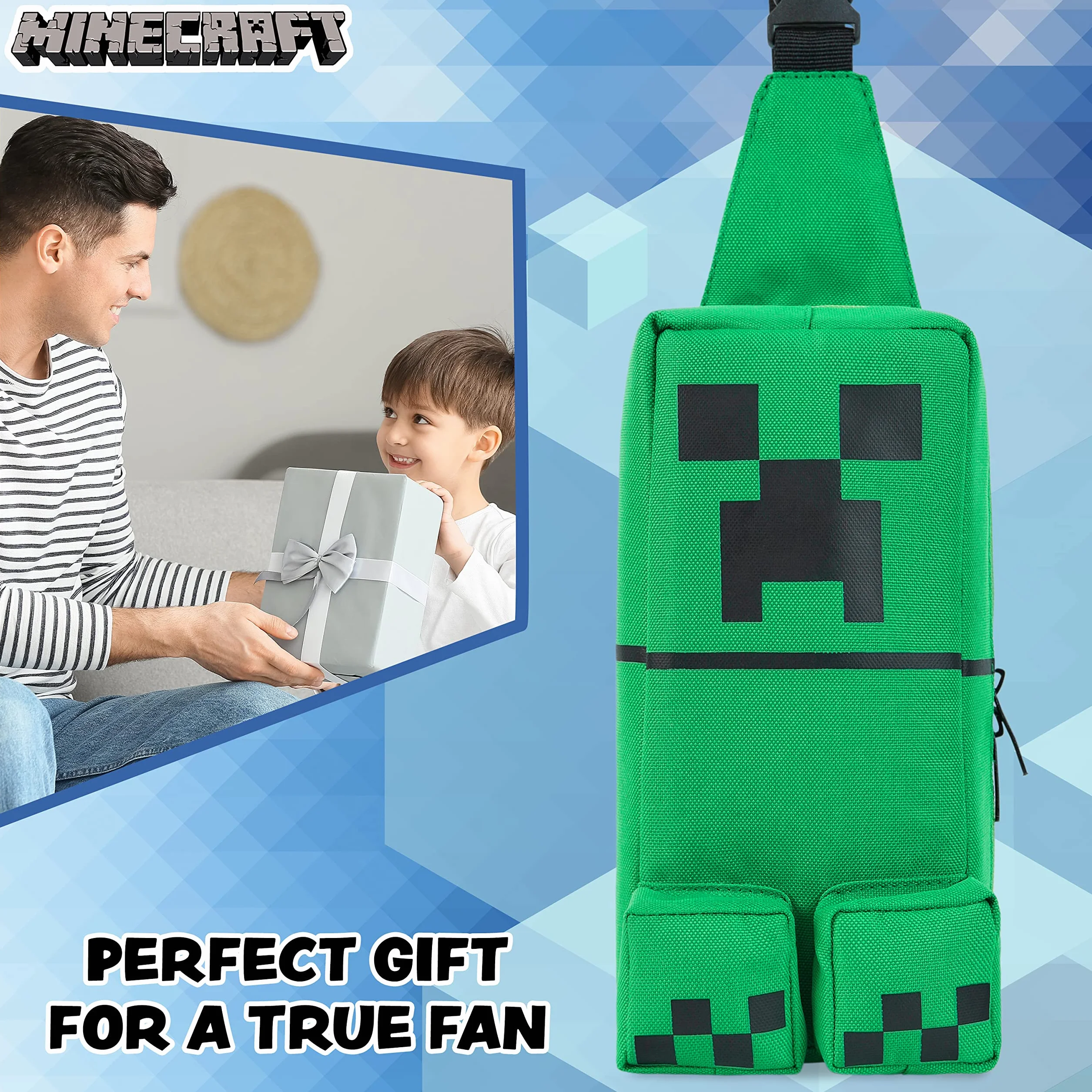 Minecraft Chłopięca torba crossbody z regulowanym paskiem - prezenty dla graczy