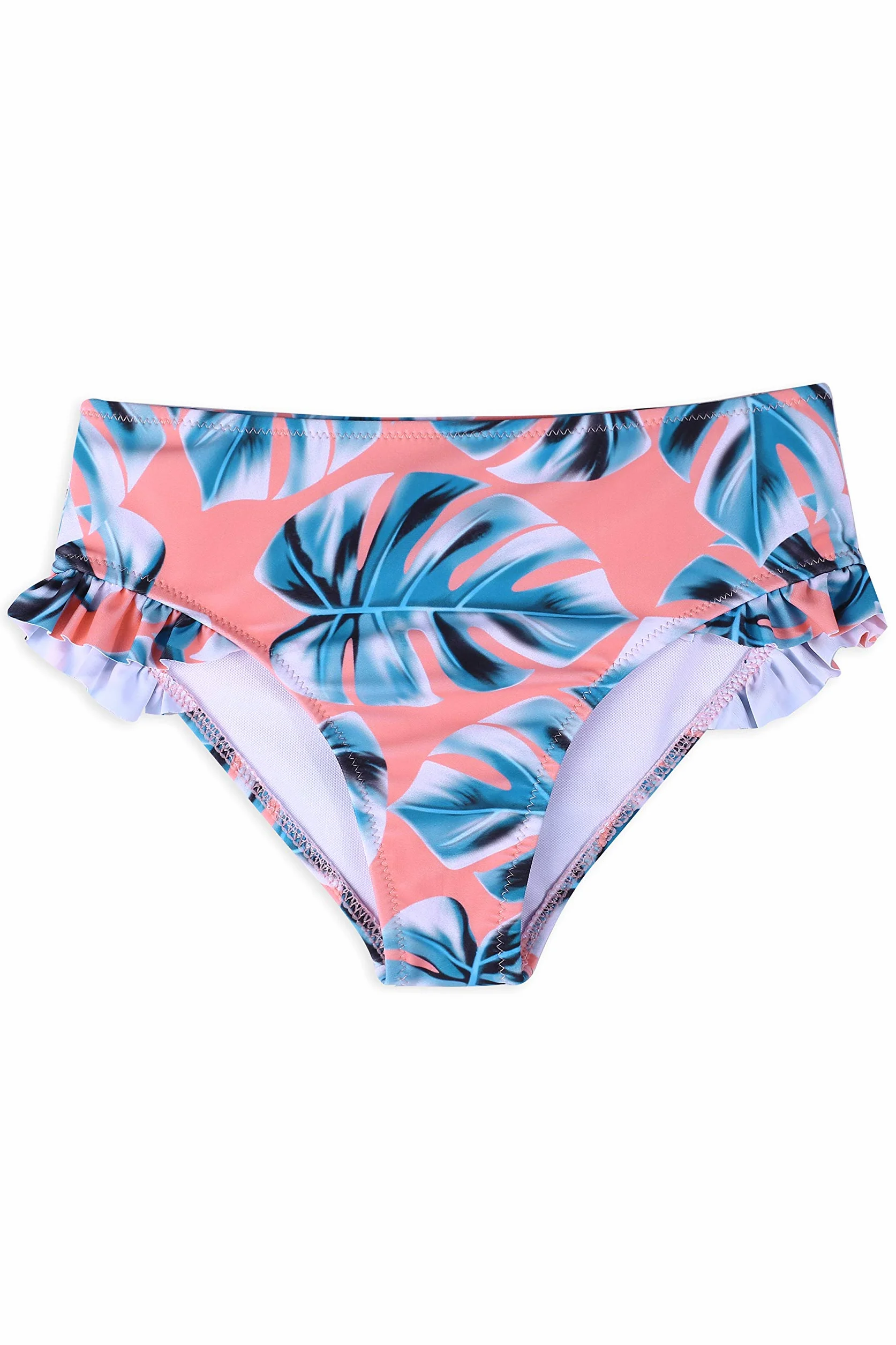 Arshiner Dziewczęcy dwuczęściowy strój kąpielowy regulowany zestaw bikini z falbankami Tankini Hawajska syrenka plaża strój kąpielowy 5-13 lat