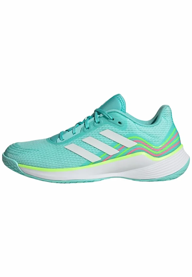 adidas Kobiety Novaflight Volleyball Shoes, Flash Aqua/Cloud White/Lucid Lemon, 42 EU