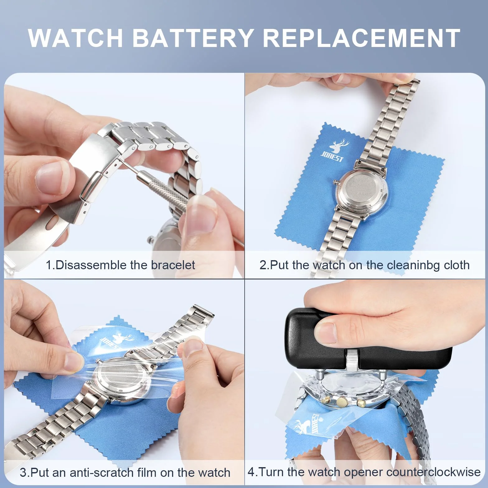 JOREST Zestaw do zmiany polaru Pour Montre, Outils Pour Ouvreur De, Boitier Demontage, Changer Une Pile De, Horlogerie RéParation, Appareil Ouvrir Les, Retrait Du Bracelet/De La Sangle