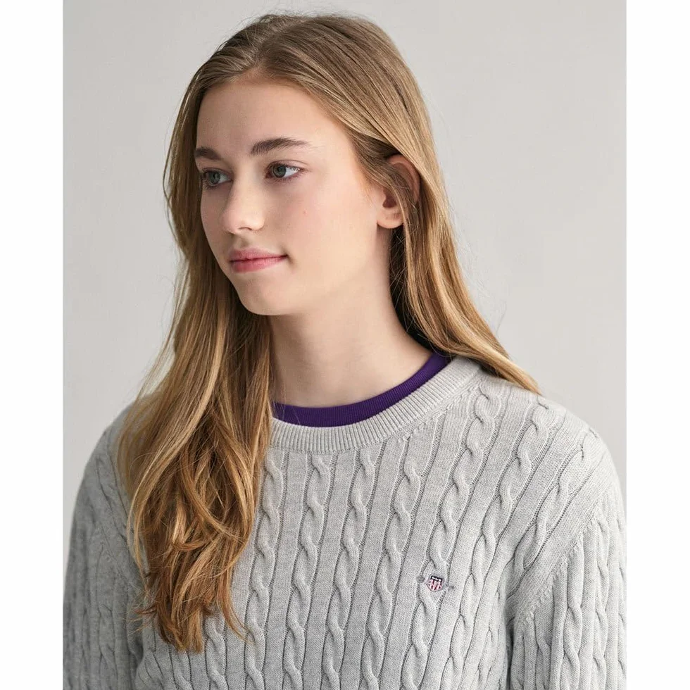 GANT Sweter pullover Dzieci i młodzież Shield Cotton Cable C-neck