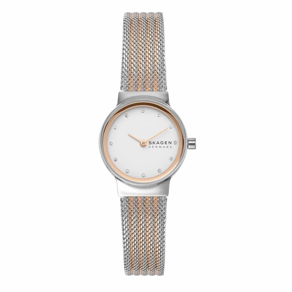 Skagen zegarek Freja Lille dla kobiet, kwarcowy mechanizm dwukierunkowy z paskiem ze stali szlachetnej lub skóry