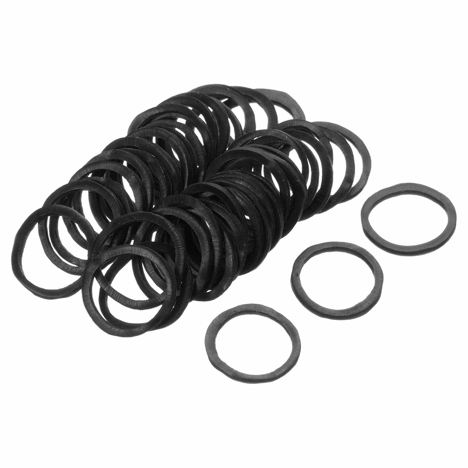 QUARKZMAN 100 sztuk elastycznych opasek elastycznych gumowych opasek czarnych 15 mm x 1,4 mm opaski do włosów do użytku domowego biura