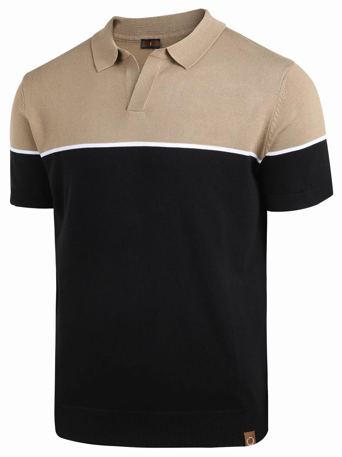 Męska koszulka polo do tenisa golfowego z krótkim rękawem sportowa koszulka polo w kontrastowym kolorze
